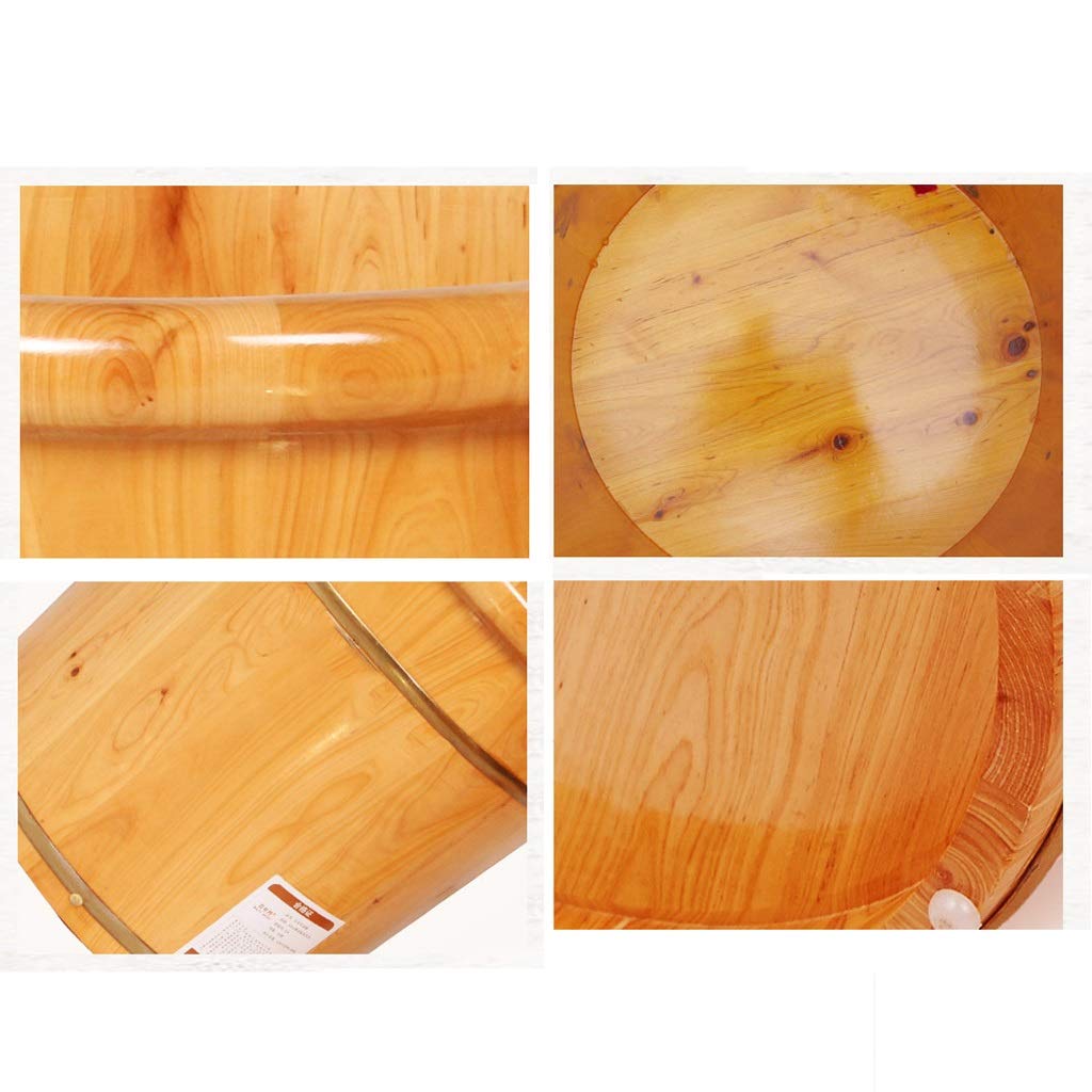 Premium Cedar Wood Foot Bath Bucket - Spa Pedicure Bowl with Massager for Relaxing Foot Care, Perfect for Kids & Adults - Natural Solid Cedar Foot Tub for Home Spa & Self-Care (Size A)