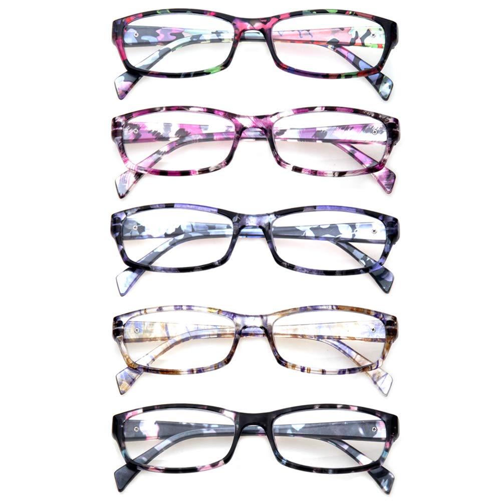NORPERWIS 5-Pack Stylish Reading Glasses for Men & Women - Perfect for Books & Screens