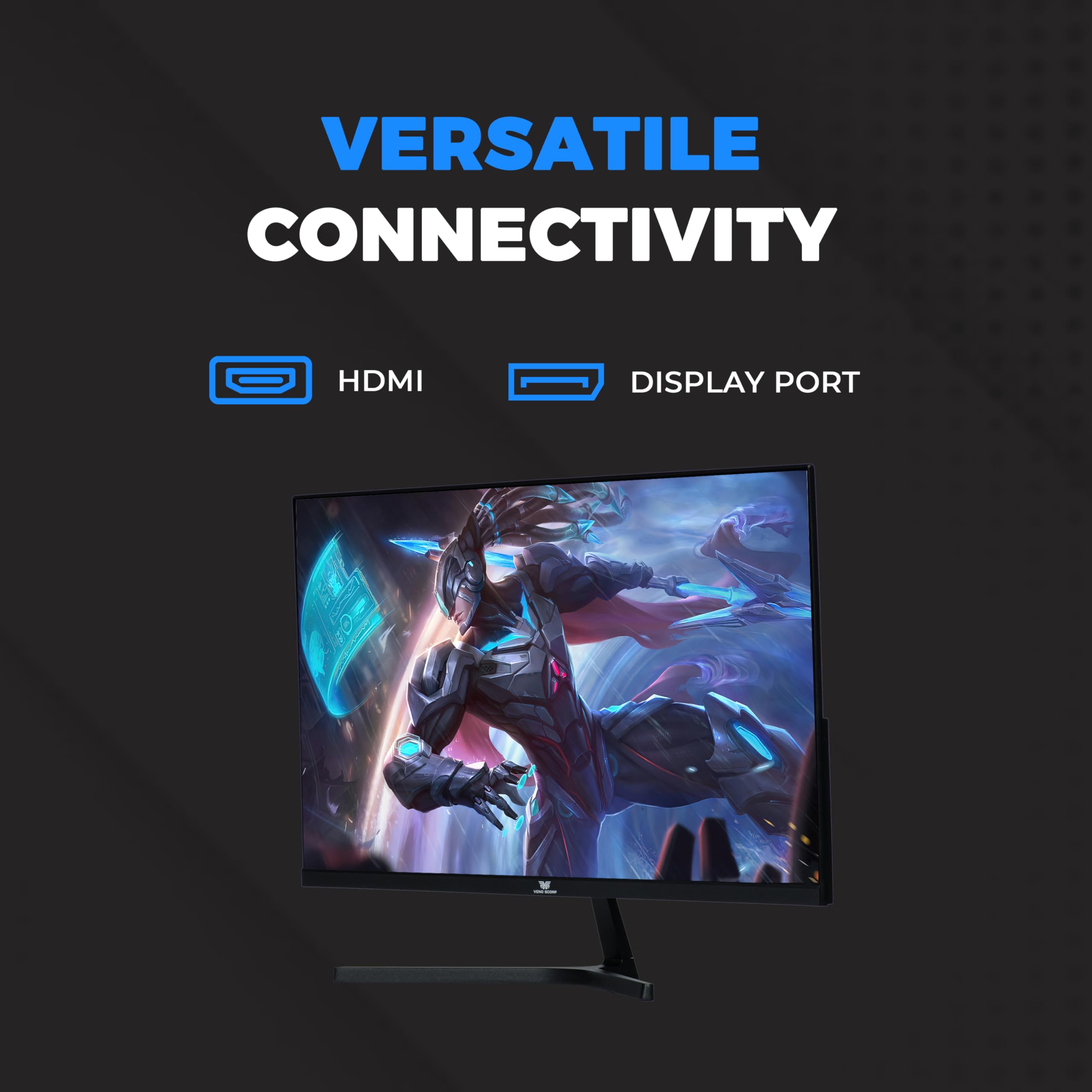 VENOSCORP 24 Inch Gaming Monitor - FHD 1080p 165Hz 1ms Response, AMD FreeSync & NVIDIA G-Sync Compatible, Ultra-Thin Bezel LED Display with HDMI/VGA Ports, Eye Care Technology for PC Gamers (Black, P24G) - Perfect for Esports, Streaming & Home Office Setup