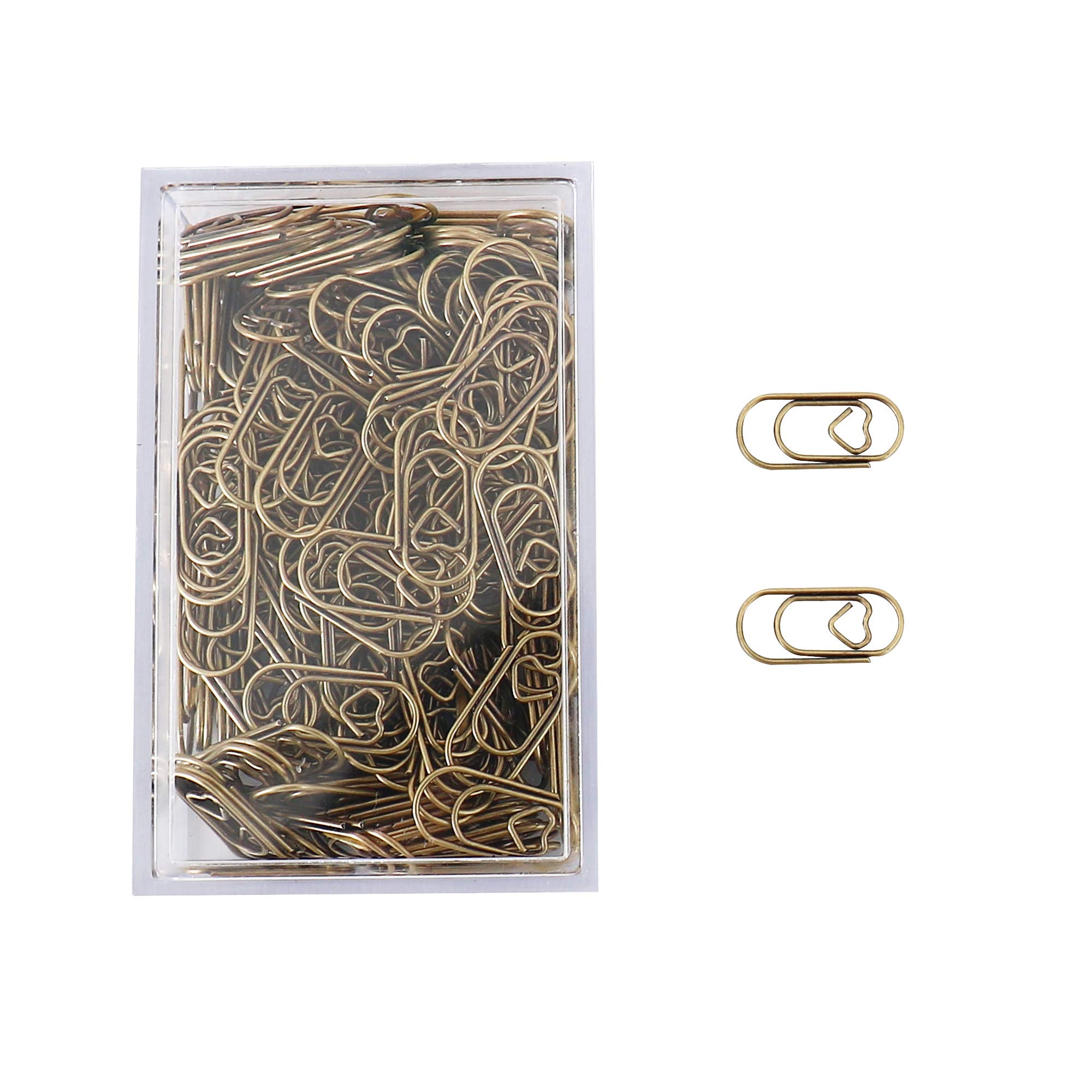 200 Pcs Heart Shaped Paper Clips - Small Stainless Steel Love Paperclips with Tin Holder for Office, School, Home Desk Organization - Perfect for Gift Wrapping, Scrapbooking & Document Filing