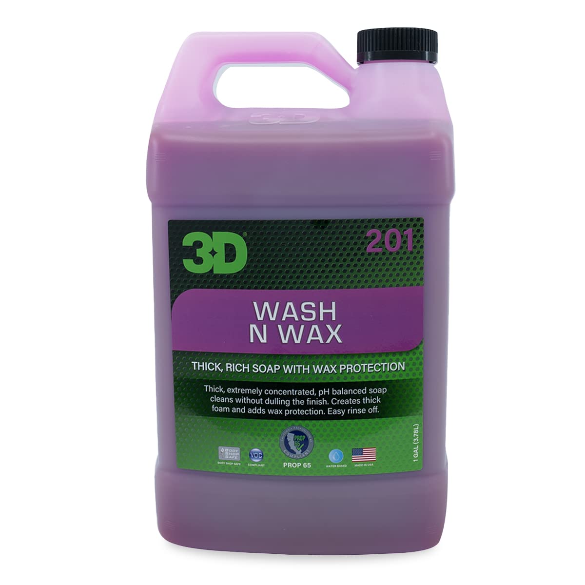 Premium 3D Wash & Wax Car Wash Soap - pH Balanced Formula for Safe Cleaning, Easy Rinse & Scratch-Free Shine with Wax Protection - 1 Gallon - Perfect for Hand Washing, Detailing & Protecting Your Car, Truck or SUV