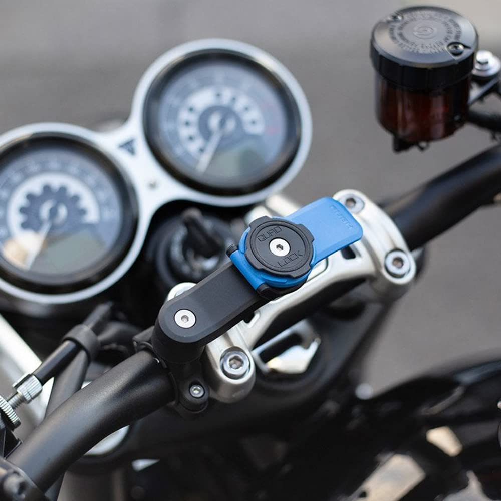 Quad Lock Handlebar Motorcycle Mount Kit for iPhone 14 Pro Max - Secure Phone Holder for Biking, Motorcycling & Outdoor Adventures - Waterproof & Shockproof Case Compatible