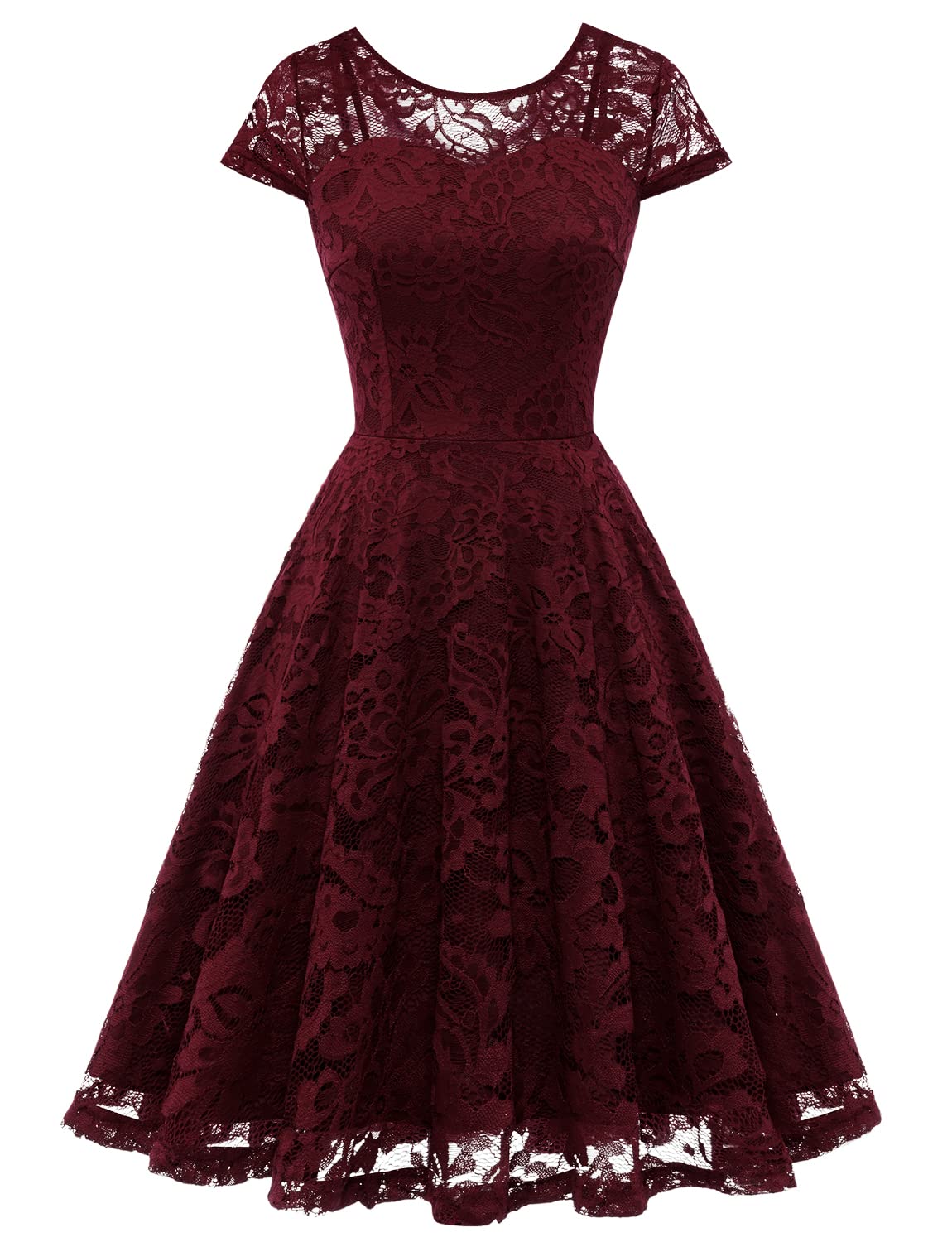 Vintage Floral Lace Cocktail Dress for Women - Elegant Fit and Flare Prom Gown with Pockets | Formal Evening Dress for Weddings, Parties & Date Nights | Perfect for Homecoming, Anniversary Dinners & Black Tie Events | Great for Cocktail Parties, Bridal Showers & Holiday Celebrations | Ideal for Special Occasions, Night Out, and Formal Gatherings | Versatile for Office Parties, Graduation Ceremonies & Romantic Dinners | Perfect for Wedding Guest, Prom Night, Holiday Parties & Formal Dinners