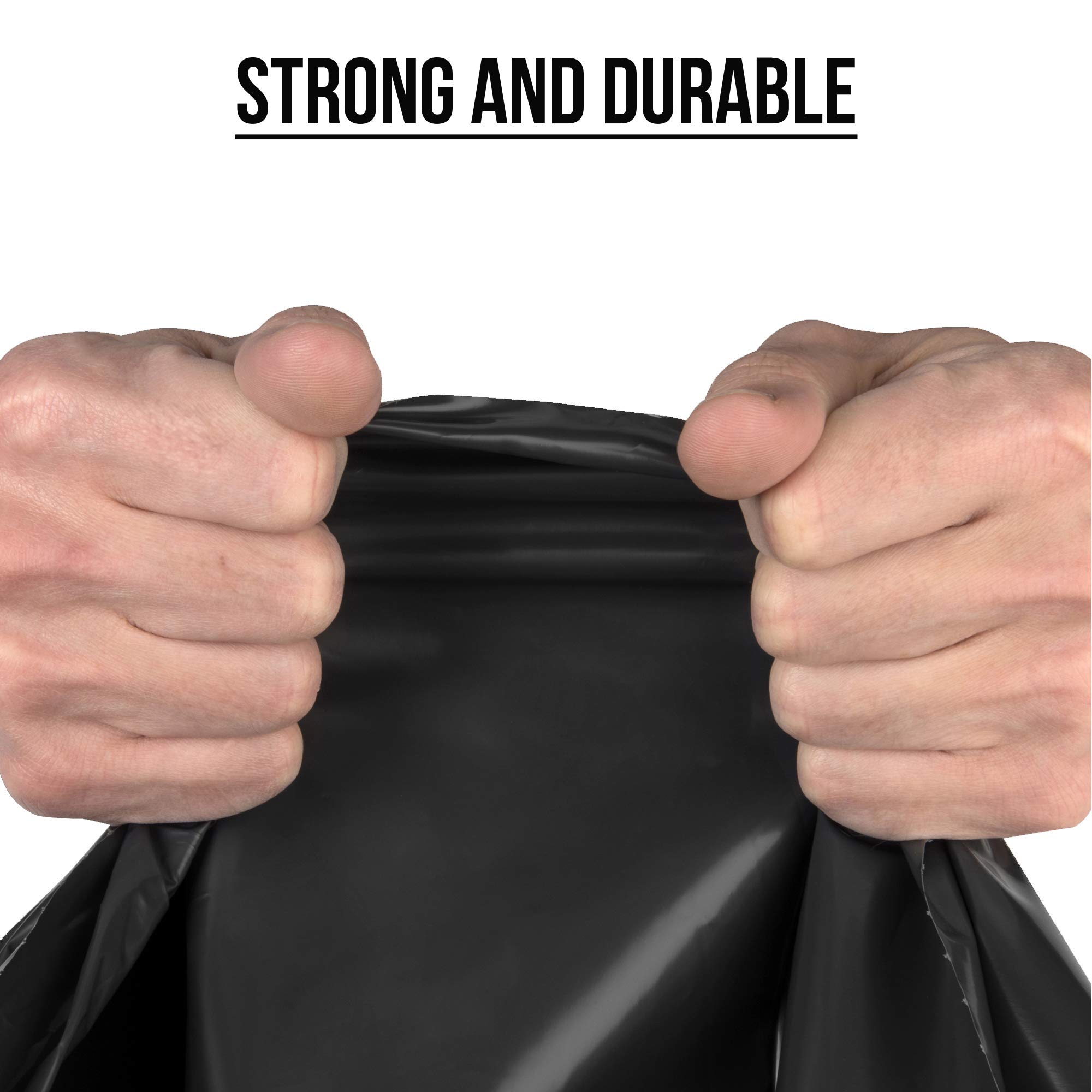 Aluf Plastics 33 Gallon 1 MIL Black Drawstring Tall Kitchen Trash Bags - 34