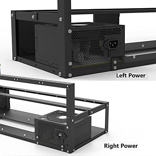 6GPU/8GPU/12GPU Steel Mining Rig Frame - Open Air Miner for Bitcoin, ETH, ETC & ZEC Cryptocurrency Mining - Dual Power Supply Support - Includes 6 Cooling Fans - Perfect for Home & Commercial Crypto Mining Operations