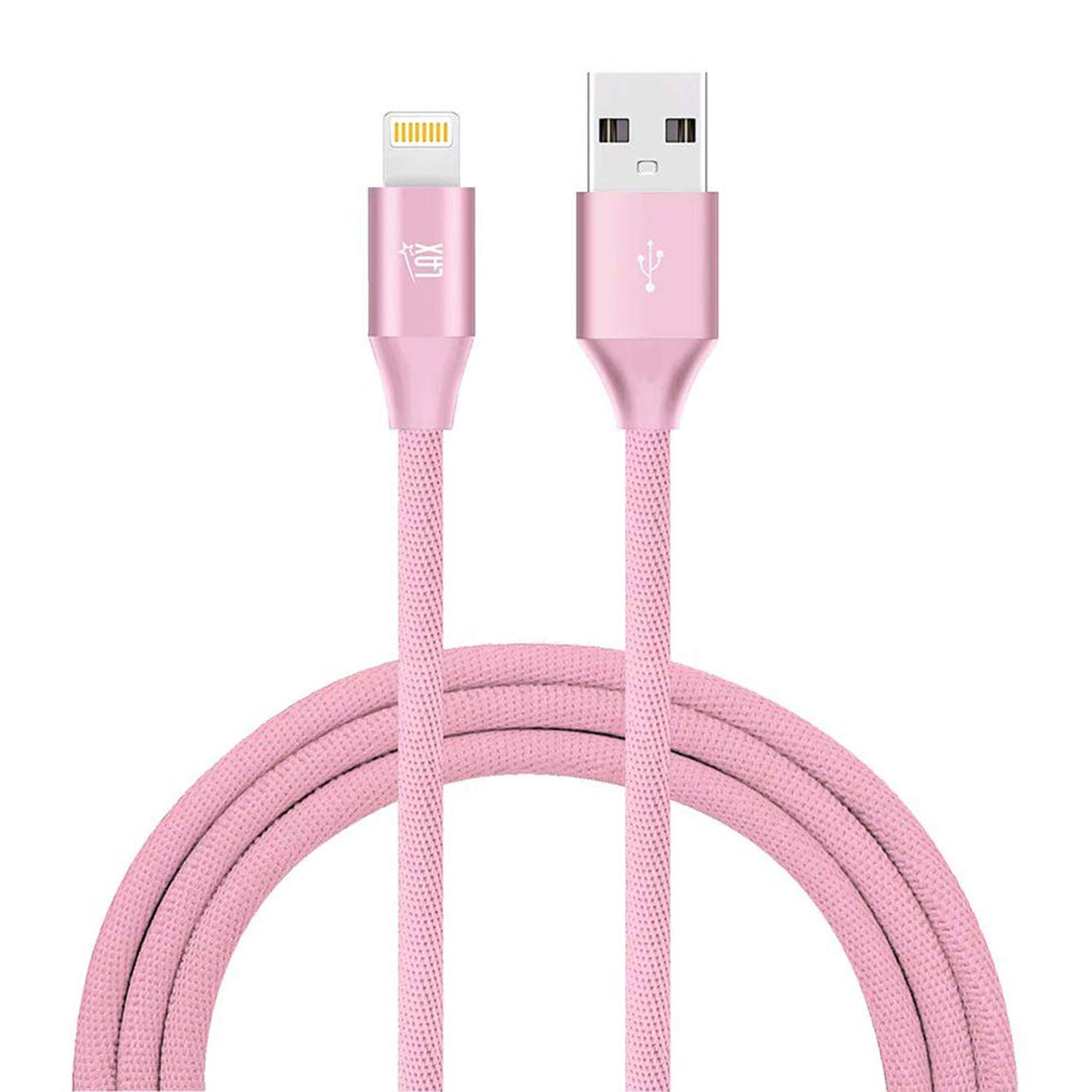 MFi Certified Braided Lightning Cable for iPhone 11/12/13/14 Pro Max/XS/X/8/7 & iPad - Durable Fast Charging USB Cable with Nylon Fiber - Perfect for Home, Office & Travel Charging