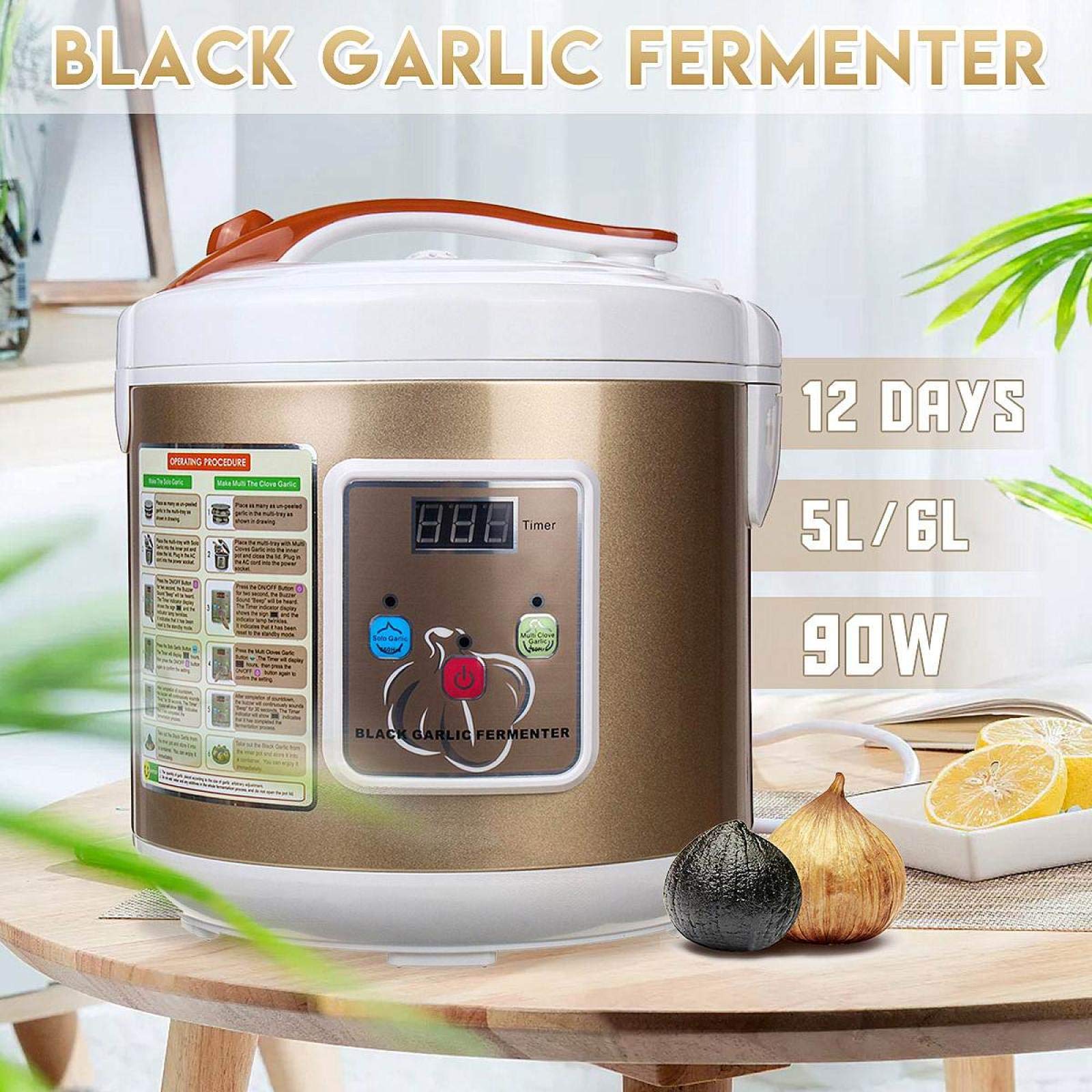 Premium 5L/6L Automatic Black Garlic Fermenter Machine - 110V/220V DIY Home Fermentation Kit for Healthy Black Garlic Making | Perfect for Home Chefs & Healthy Cooking Enthusiasts