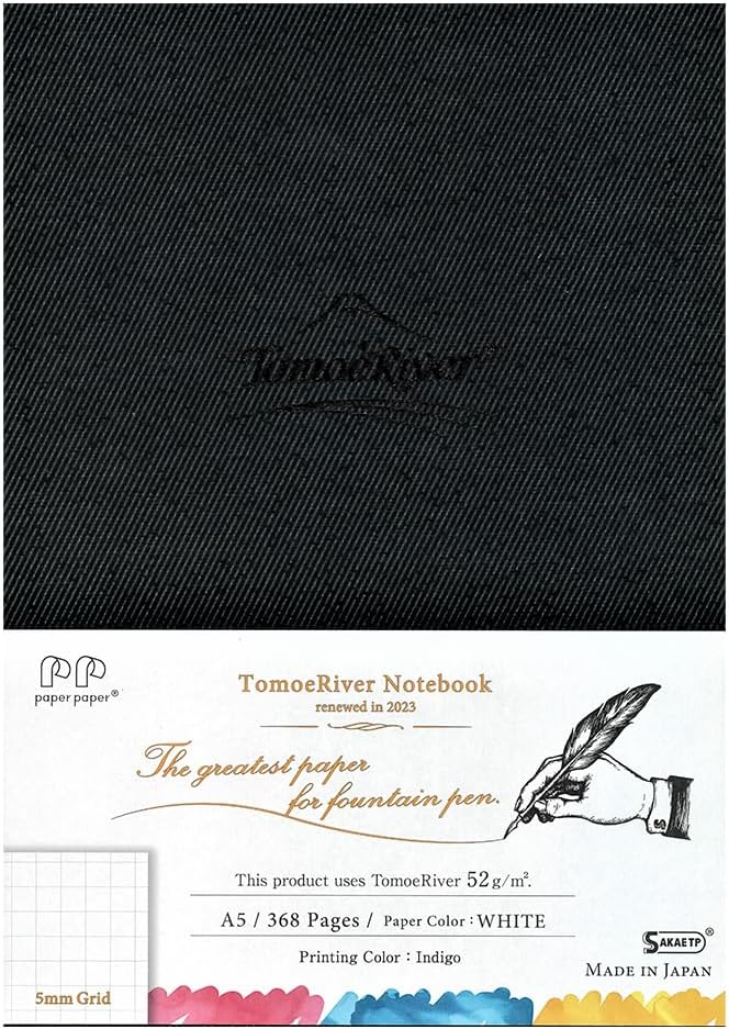 Premium Tomoe River Paper Notebook A5 Size - 5mm Graph Grid for Journaling, Note Taking & Sketching | Perfect for Bullet Journals, Planners & Art Projects