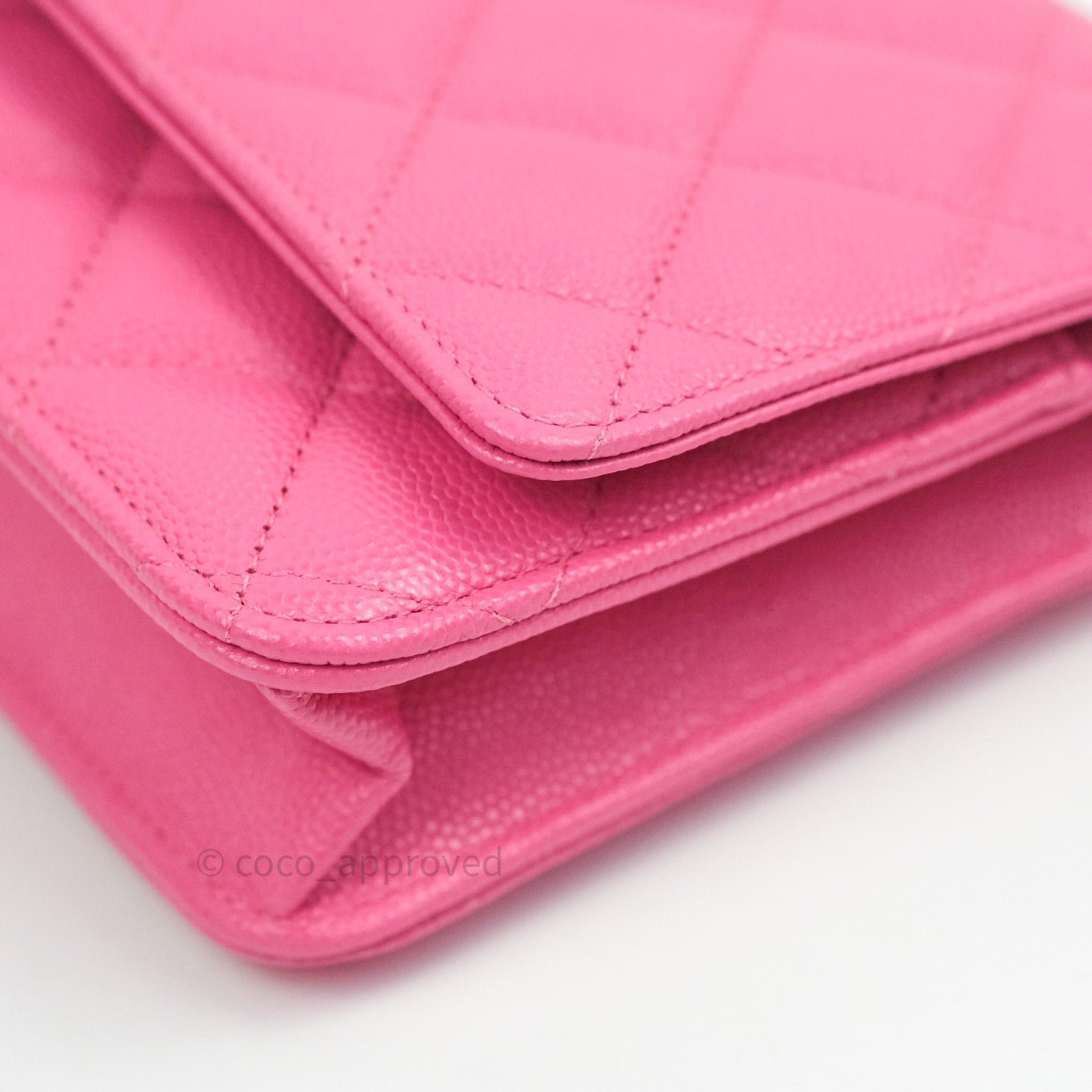 Chanel Caviar Quilted Wallet on Chain WOC in Pink with Light Gold Hardware - Perfect for Evening Events, Date Nights & Luxury Fashion Accessories