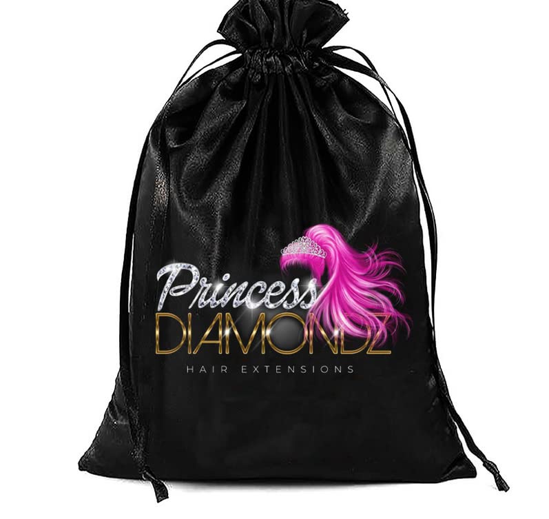 Custom Logo Wig Hair Extension Storage Bags - 20 Pack Red Silk Satin Drawstring Gift Packaging for Hair Bundles | Perfect for Salon Organizers, Travel & Hair Care Storage