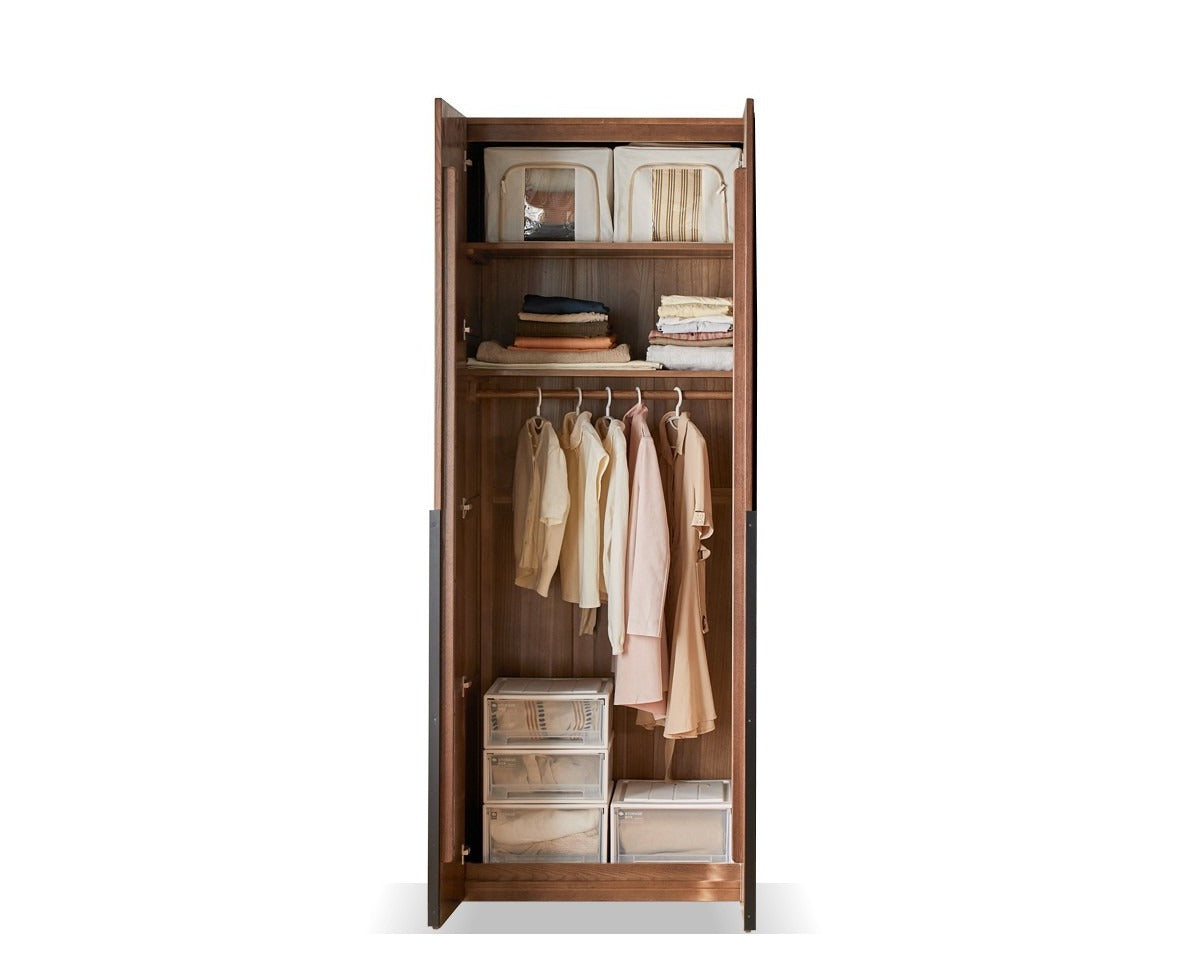 Solid Oak Wood Wardrobe - Modern High Closet for Bedroom & Living Room Storage | Durable & Stylish Furniture for Home Organization