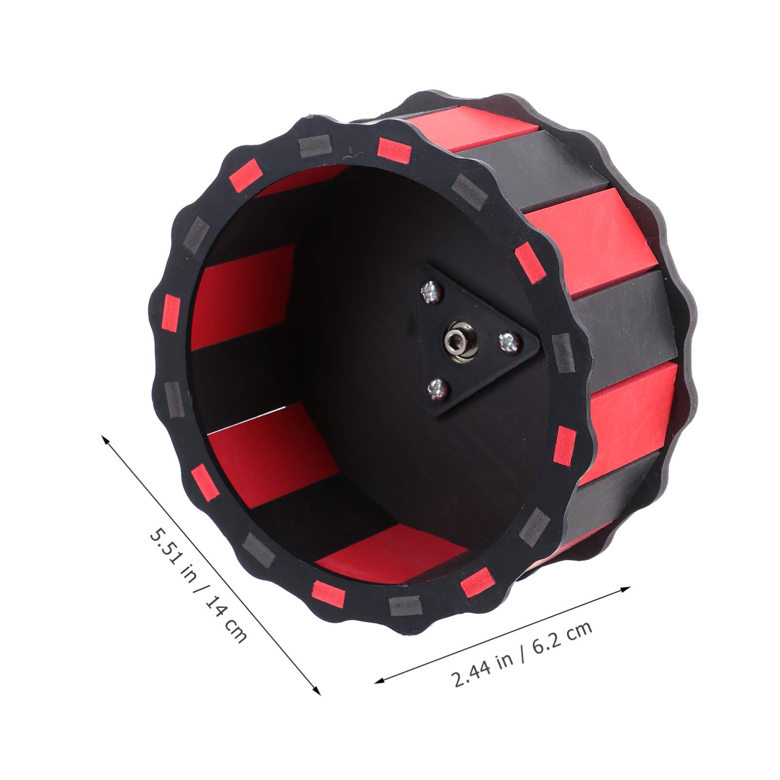 Balacoo Wooden Hamster Exercise Wheel - Silent Small Pet Running Wheel for Rats, Chinchillas, Gerbils - Cage Accessory for Squirrels, Rabbits & Small Animals (Black/Red) - Perfect for Play & Exercise in Pet Cages