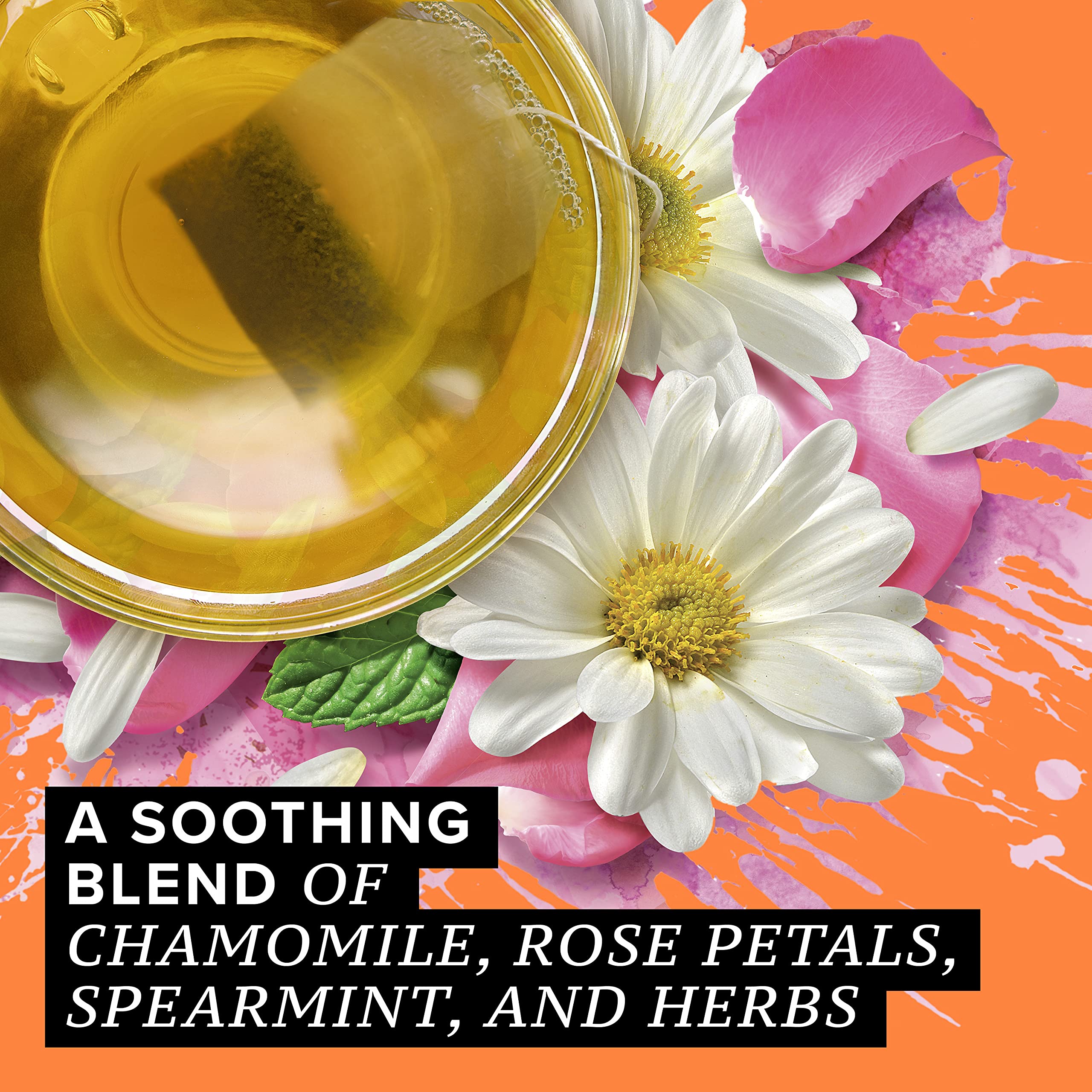 TAZO Calm Chamomile Herbal Tea Bags - Caffeine-Free, Relaxing & Soothing, 20 Count (Pack of 6) - Perfect for Stress Relief, Bedtime & Evening Relaxation