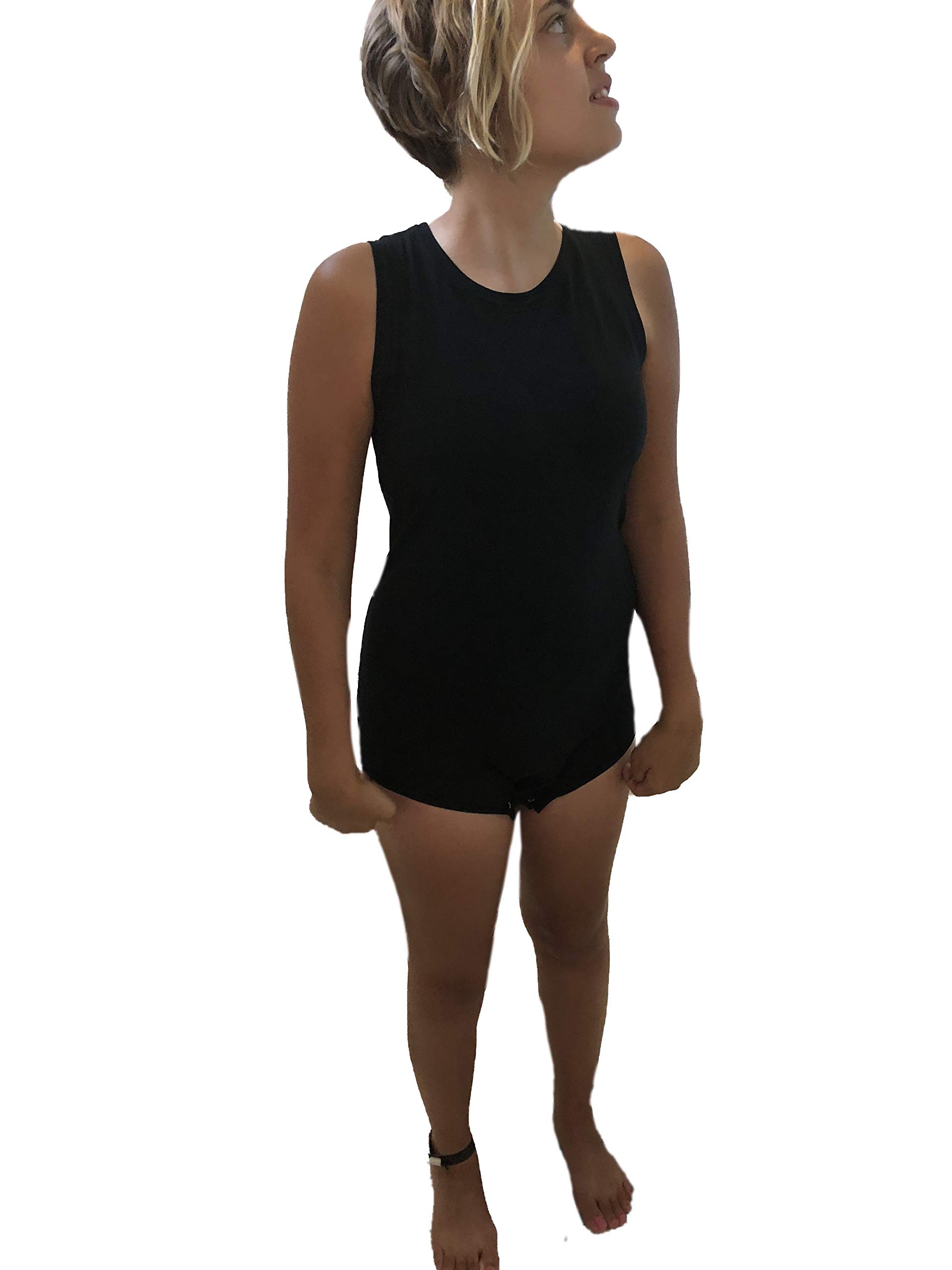 Adult & Child Incontinence Onesie - Small Size, Black - Comfortable & Absorbent for Day & Night Use - Perfect for Home, Travel & Caregiving