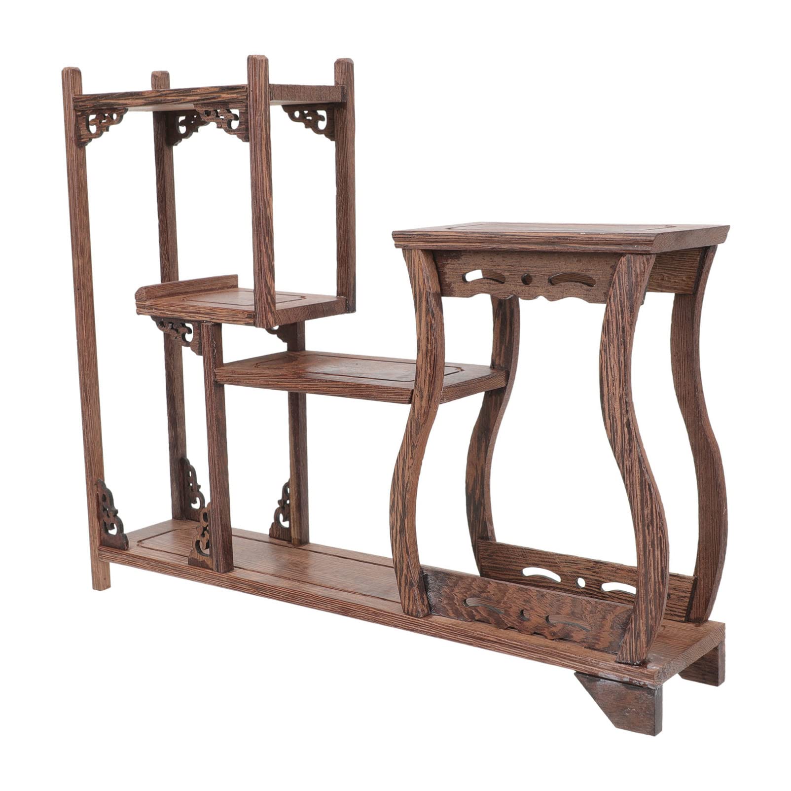 Vintage Wooden Tiered Plant Stand - 3-Tier Tabletop Shelf for Plants, Jewelry Display, Tea Canisters & Home Decor | Rustic Home & Office Organizer for Small Spaces
