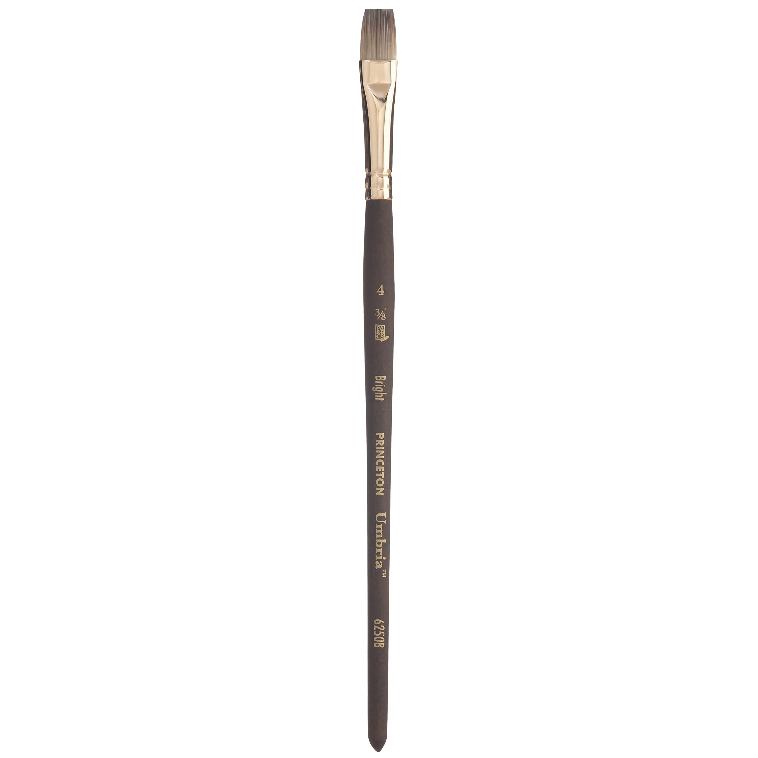 Princeton Umbria Series 6250 Short Handle Synthetic Paint Brush - Perfect for Watercolor, Acrylic & Oil Painting - Bright 4 Size - Ideal for Artists, Students & DIY Home Decor Projects