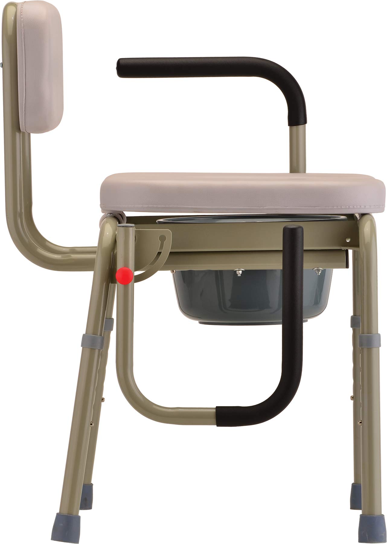 NOVA Medical Drop Arm Commode with Padded Seat - Adjustable Height Bedside Toilet Chair with Bucket, Lid & Splash Guard for Elderly & Disabled - Gray Stand-Alone Commode for Home Care & Hospital Use