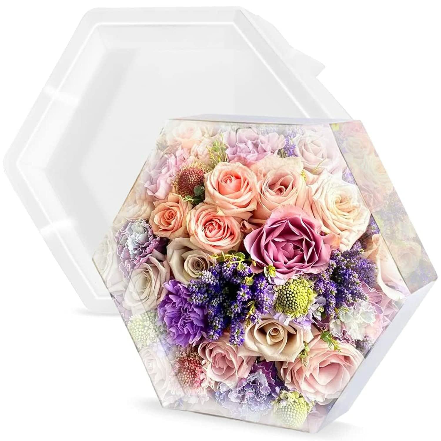 7 Inch Hexagon Resin Molds for Flower Preservation - Deep Epoxy Casting Molds for DIY Resin Art, Wedding Decor, Valentine's & Anniversary Gifts - Perfect for Home Decor, Table Centerpieces & Craft Projects