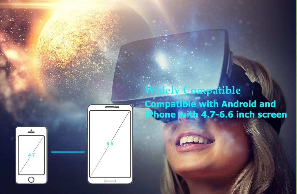 Best VR Headset for iPhone & Android Phones 4.7-6.5 Inch - Universal Virtual Reality Goggles with Controller for Kids & Adults - Portable 3D Glasses for Movies, TV Shows & Video Gaming - Perfect for Home Entertainment & Immersive Experiences