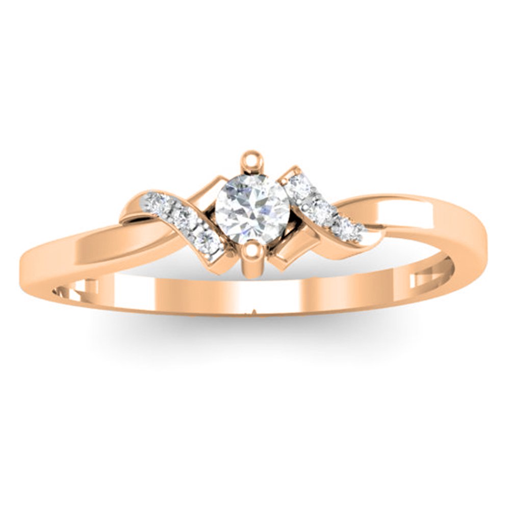 Dazzlingrock 10k Solid Gold Round Diamond Engagement Ring for Women - 0.18 Cttw Bridal Promise Ring | Perfect for Proposals, Anniversaries & Special Occasions