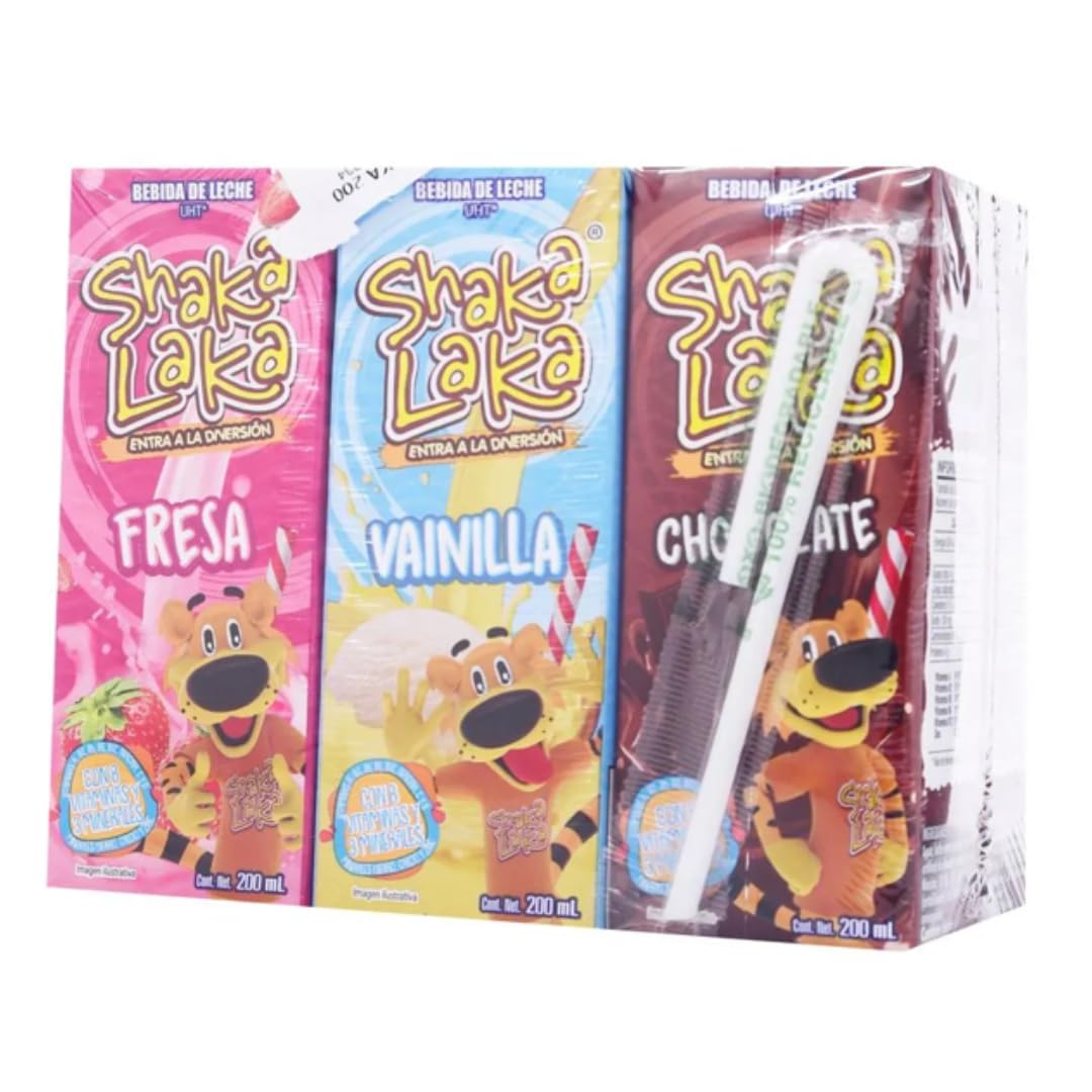 SHAKA LAKA Assorted Flavor Artificially Flavored Milk Drink - 6.75 fl oz (Pack of 6) | Perfect for Kids Lunchboxes, School Snacks & On-the-Go Refreshment