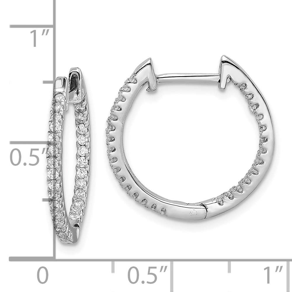 925 Sterling Silver Cubic Zirconia Hinged Hoop Earrings for Women - Elegant In & Out Design, Hypoallergenic Fine Jewelry - Perfect Gift for Her, Birthday, Anniversary & Special Occasions