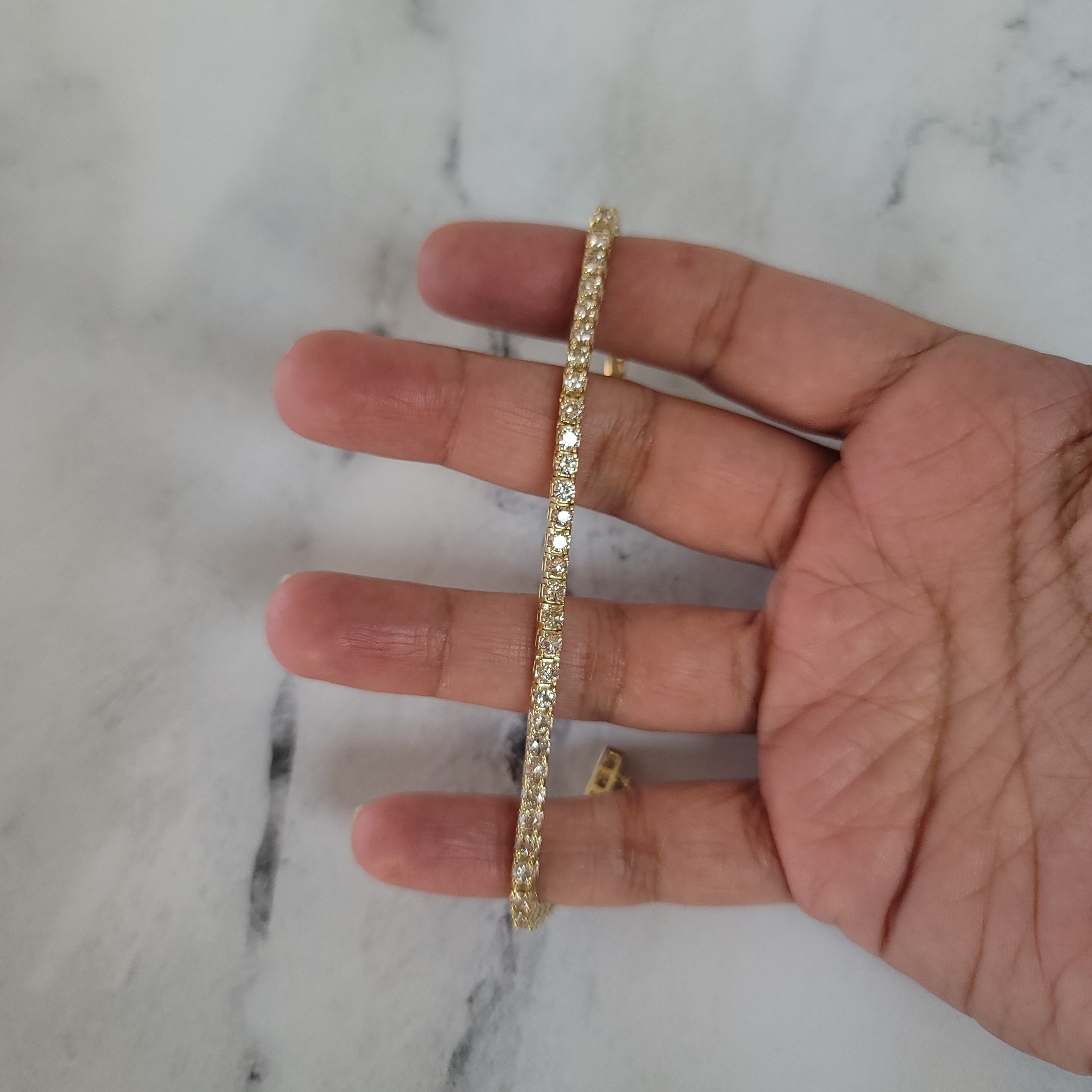 5 Carat Classic Diamond Tennis Bracelet in 14k Yellow Gold - Elegant Jewelry for Women, Perfect for Weddings, Anniversaries & Special Occasions