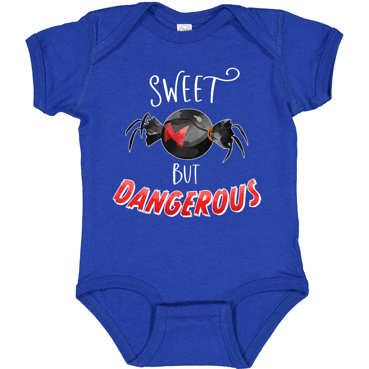 Inktastic Sweet But Dangerous Black Widow Spider Candy Baby Bodysuit - Cute Halloween Costume & Funny Outfit for Infants - Perfect for Halloween Parties, Dress-Up Play & Photo Shoots