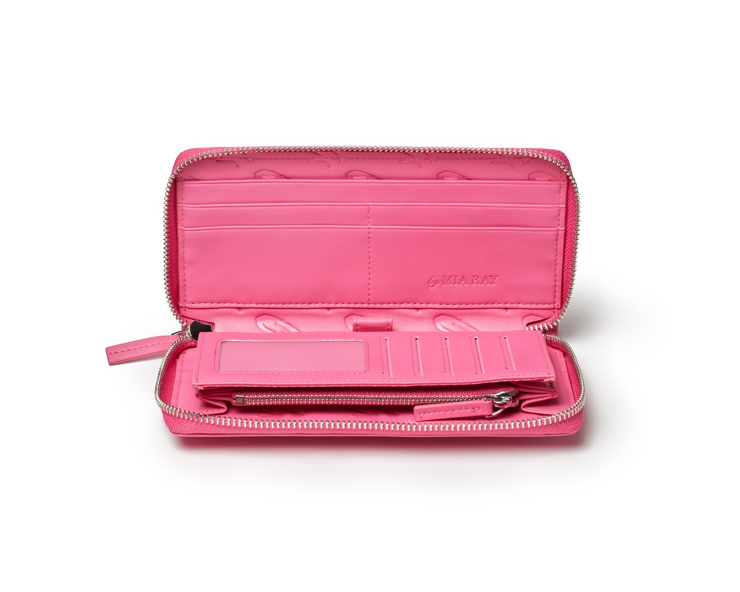Premium Standard Signature Logo Wallet in Hot Pink - Stylish & Durable RFID Blocking Wallet for Women, Perfect for Everyday Use, Travel, and Gifting