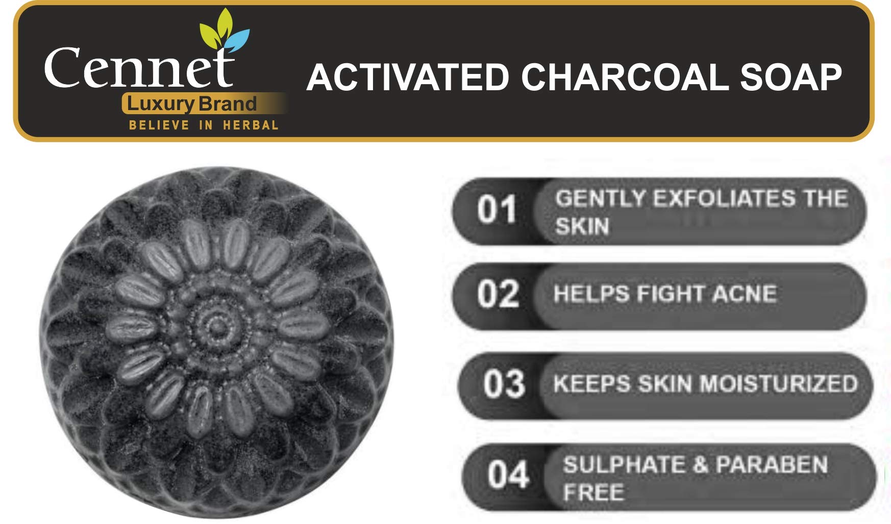Organic Handmade Charcoal Soap for Women - Skin Whitening, Acne Treatment, Blackhead Removal & Anti-Wrinkle Facial & Body Cleanser (2-Pack, 200g) - Perfect for Daily Skincare Routine & Sensitive Skin Care