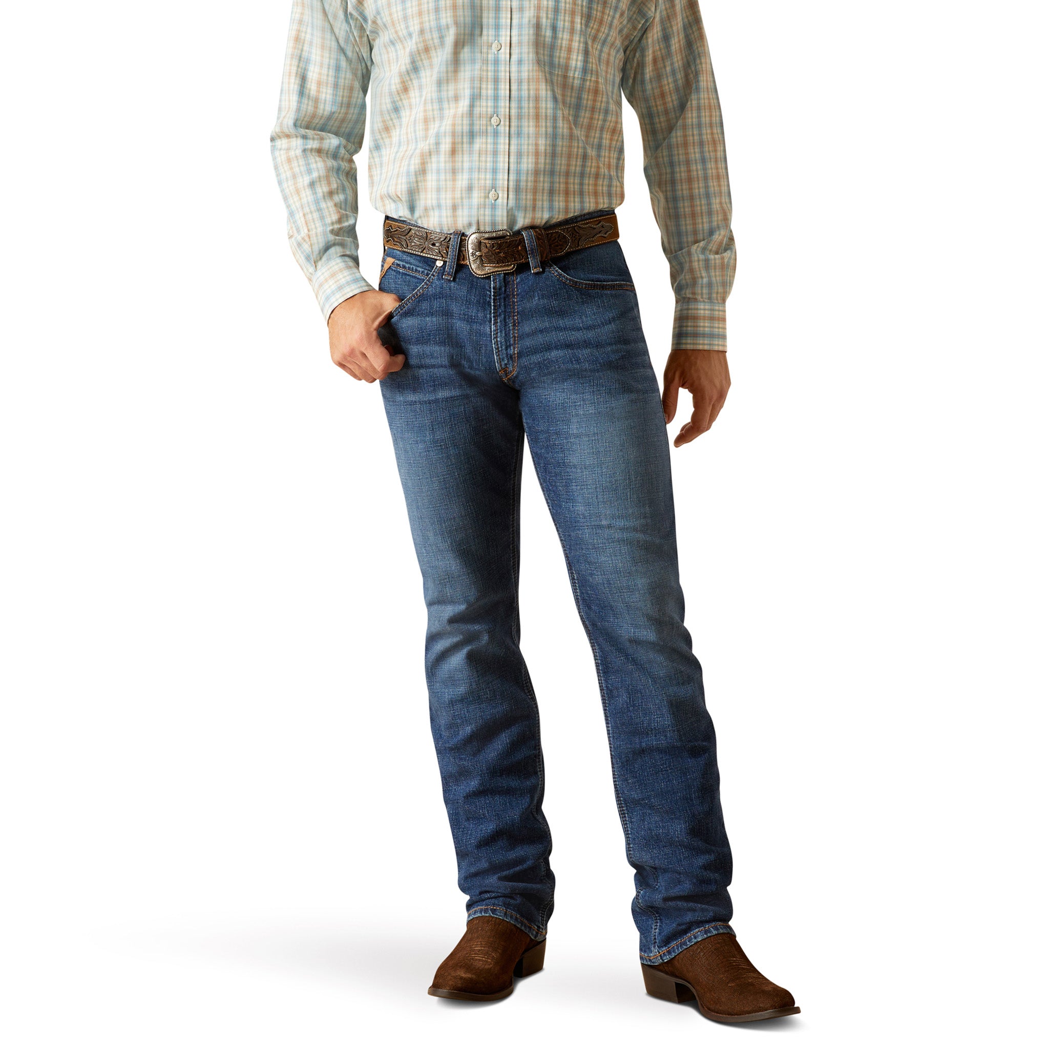 Ariat Men's M4 Relaxed Straight Leg Jeans - Comfortable Western Denim Pants for Cowboy, Ranch Work & Casual Wear