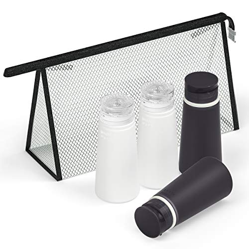 Valourgo TSA Approved Travel Bottles Set - BPA Free Leak Proof Refillable Containers for Shampoo, Lotion & Cosmetics | Perfect for Air Travel, Gym & Vacation Toiletries Organization