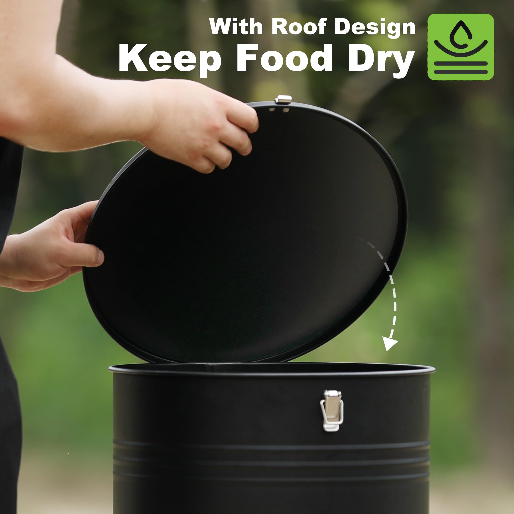 Solution4Patio 65 LB Large Free Standing Chicken Feeder - Automatic Gravity Poultry Feeder with 16 Ports, No Waste Design for Hens & Chickens - Perfect for Coops, Farms & Backyard Poultry Raising