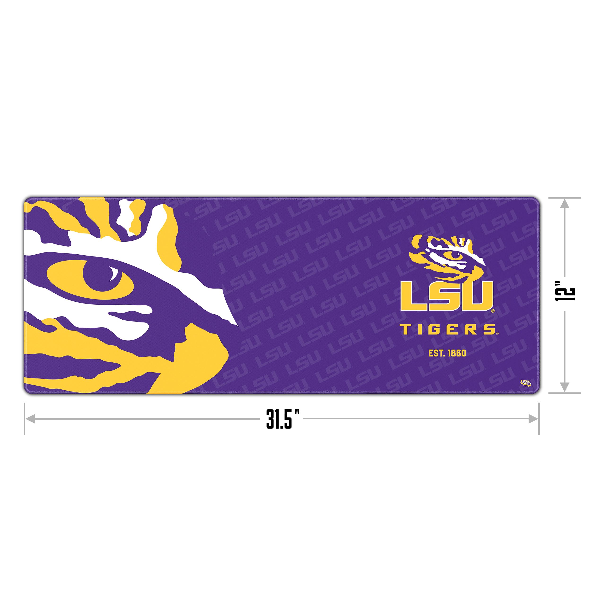 YouTheFan NCAA LSU Tigers Logo Series Desk Pad - Non-Slip Mouse Pad for Gaming & Office Work - Perfect for LSU Fans & College Sports Enthusiasts - Great for Dorm, Home & Office Desks