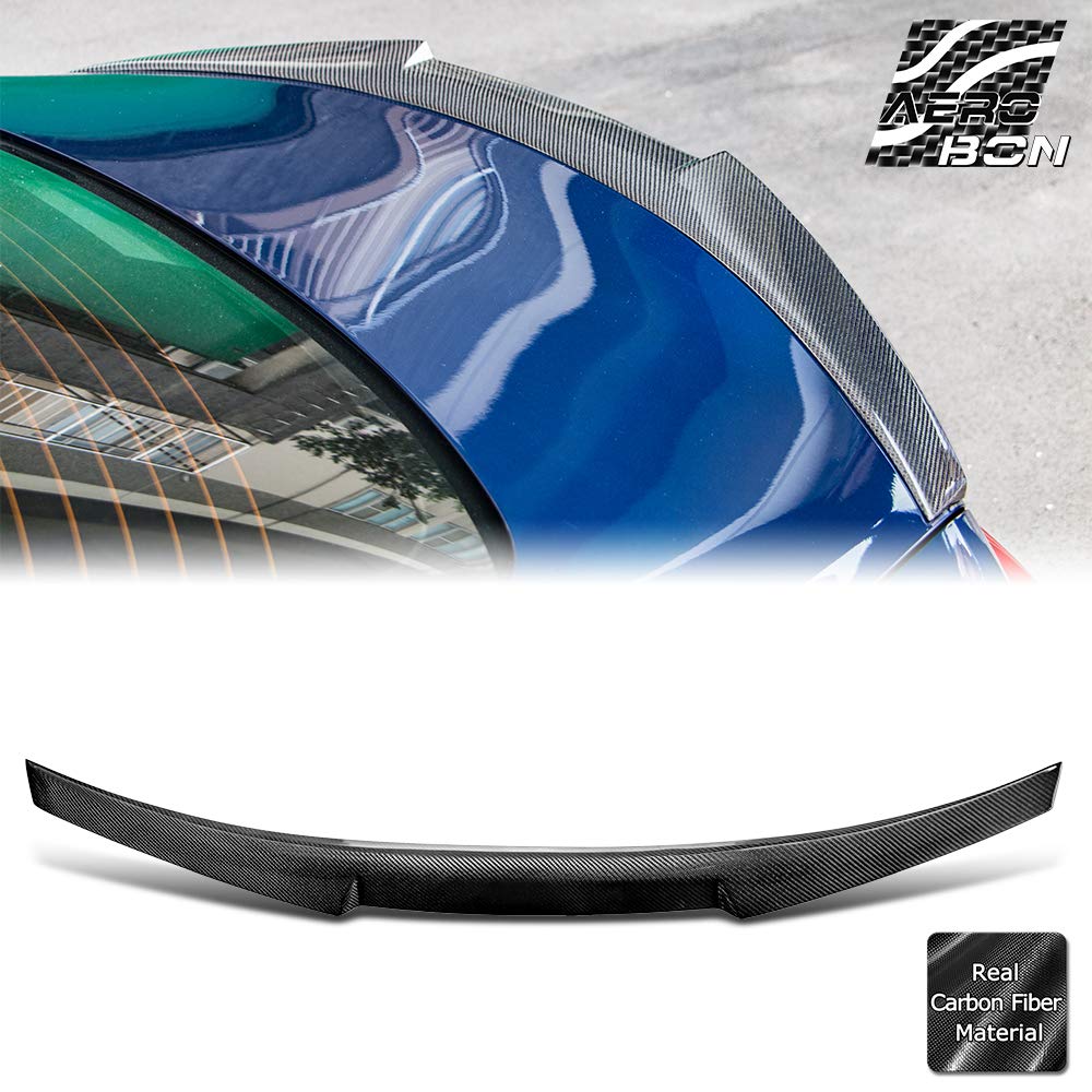 AeroBon Real Carbon Fiber Trunk Spoiler for 2014-2024 Infiniti Q50 & Q50S - MV Style Rear Wing - Enhance Style & Aerodynamics for Sporty Driving
