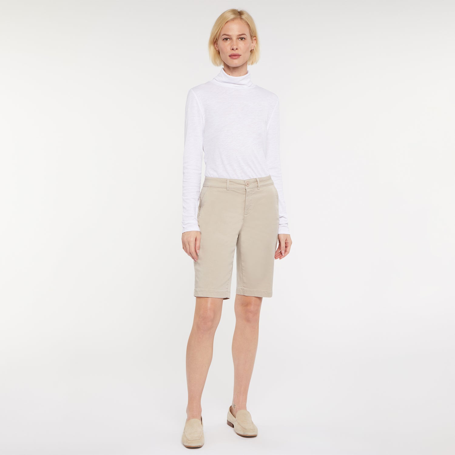 Petite Bermuda Shorts with Feather Trim - Stylish & Comfortable Summer Shorts for Women | Perfect for Beach, Vacation & Casual Outings