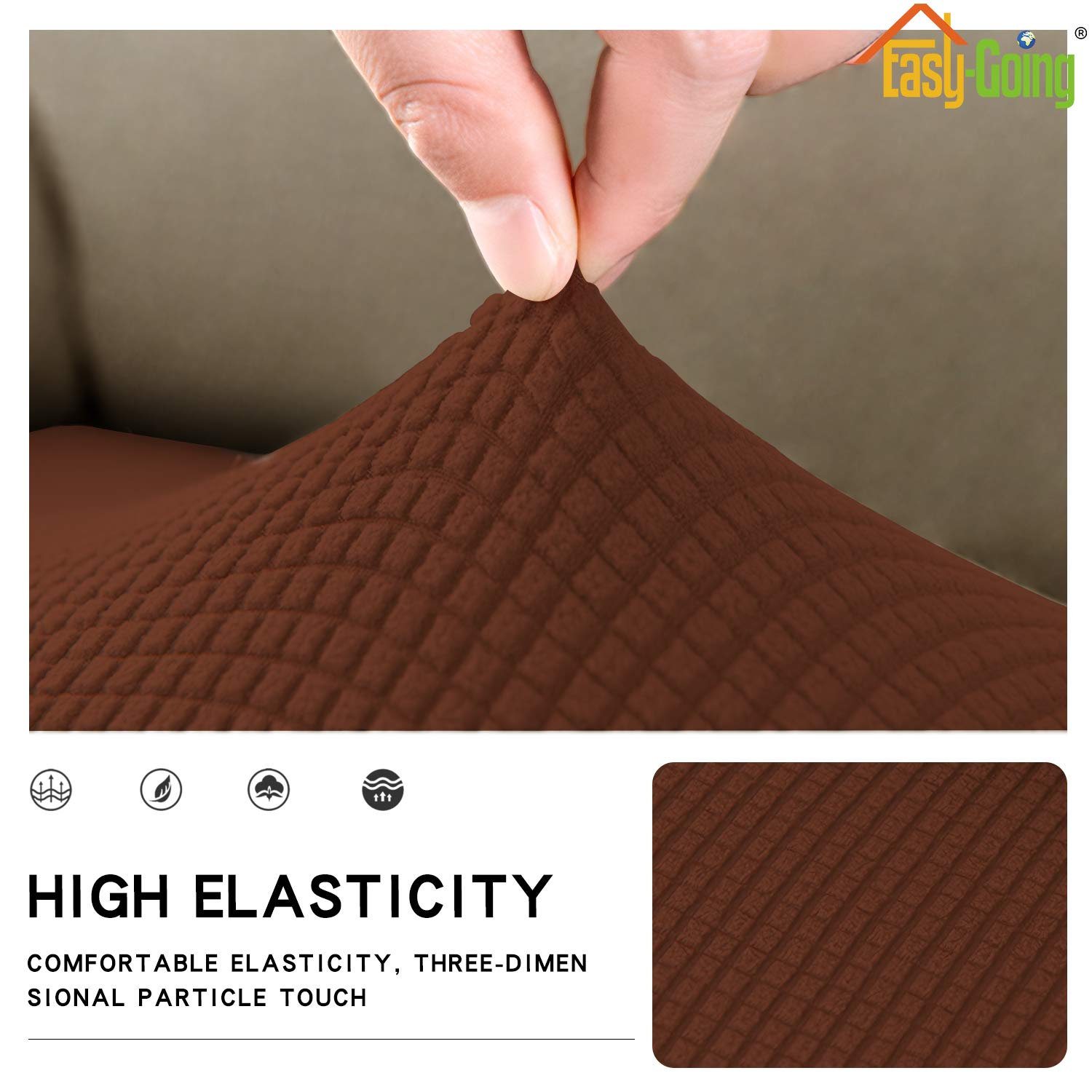 Stretch Loveseat Cushion Cover - Soft Elastic Sofa Slipcover Protector for Furniture (Fits Loveseat & Coffee) - Perfect for Living Room, Bedroom & Home Decor