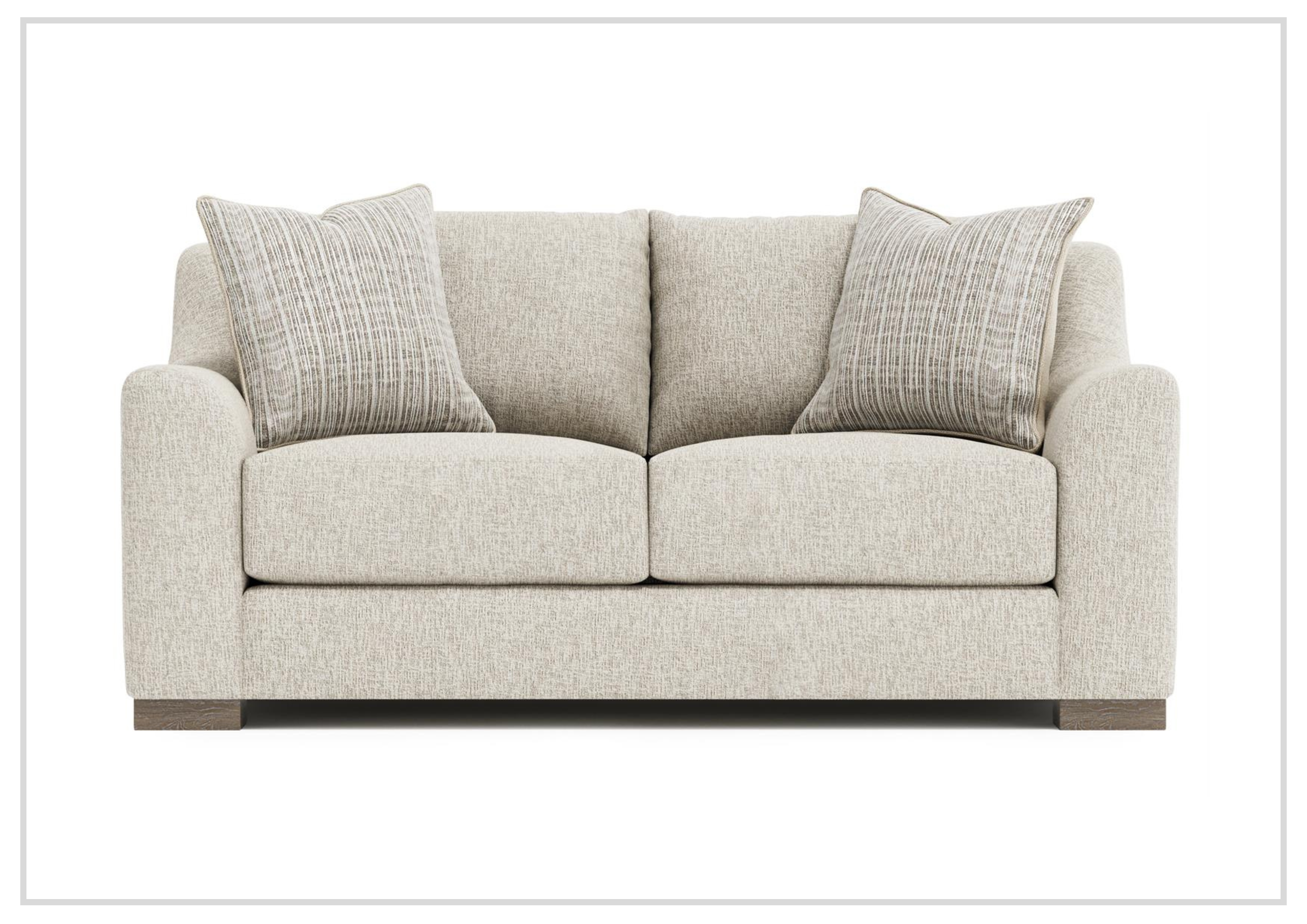 Bernhardt Gabi Fabric Loveseat with Feather Down Cushions - Comfortable Small Sofa for Living Room, Apartment & Cozy Spaces