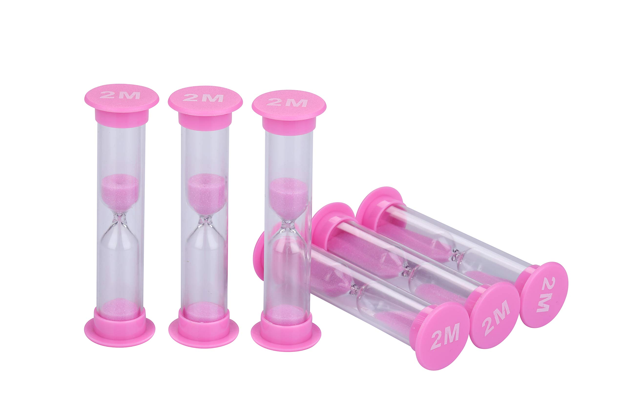 I-MART 6-Pack 2-Minute Plastic Sand Timer Hourglass - Pink Color for Kids Games, Classroom Activities, Board Games & Time Management (6 Pcs)