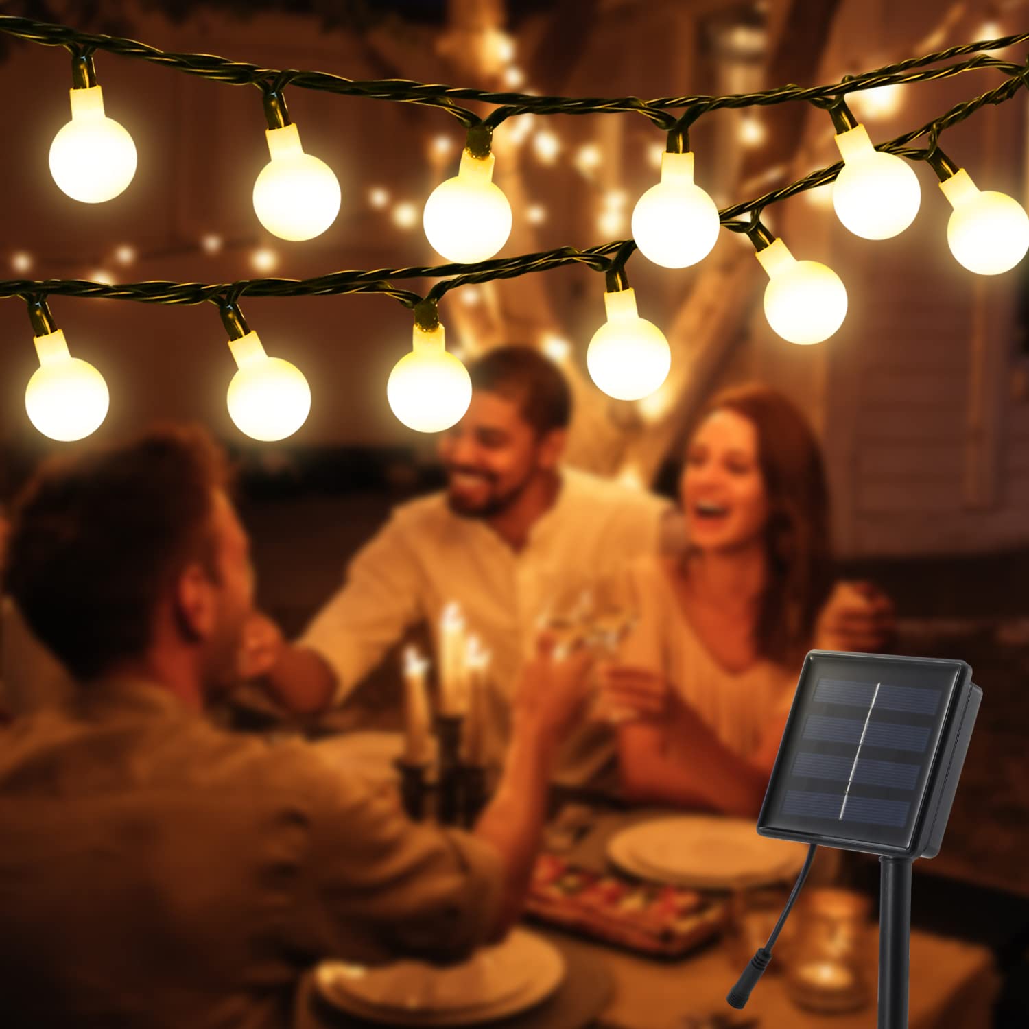 OxyLED 120 LED 66 Ft Solar String Lights Outdoor Waterproof - 8 Modes USB Rechargeable Fairy Lights for Garden, Patio, Backyard, Bedroom, Wedding & Party Decor (Warm White) | Perfect for Outdoor Lighting, Landscape Decoration, and Special Events