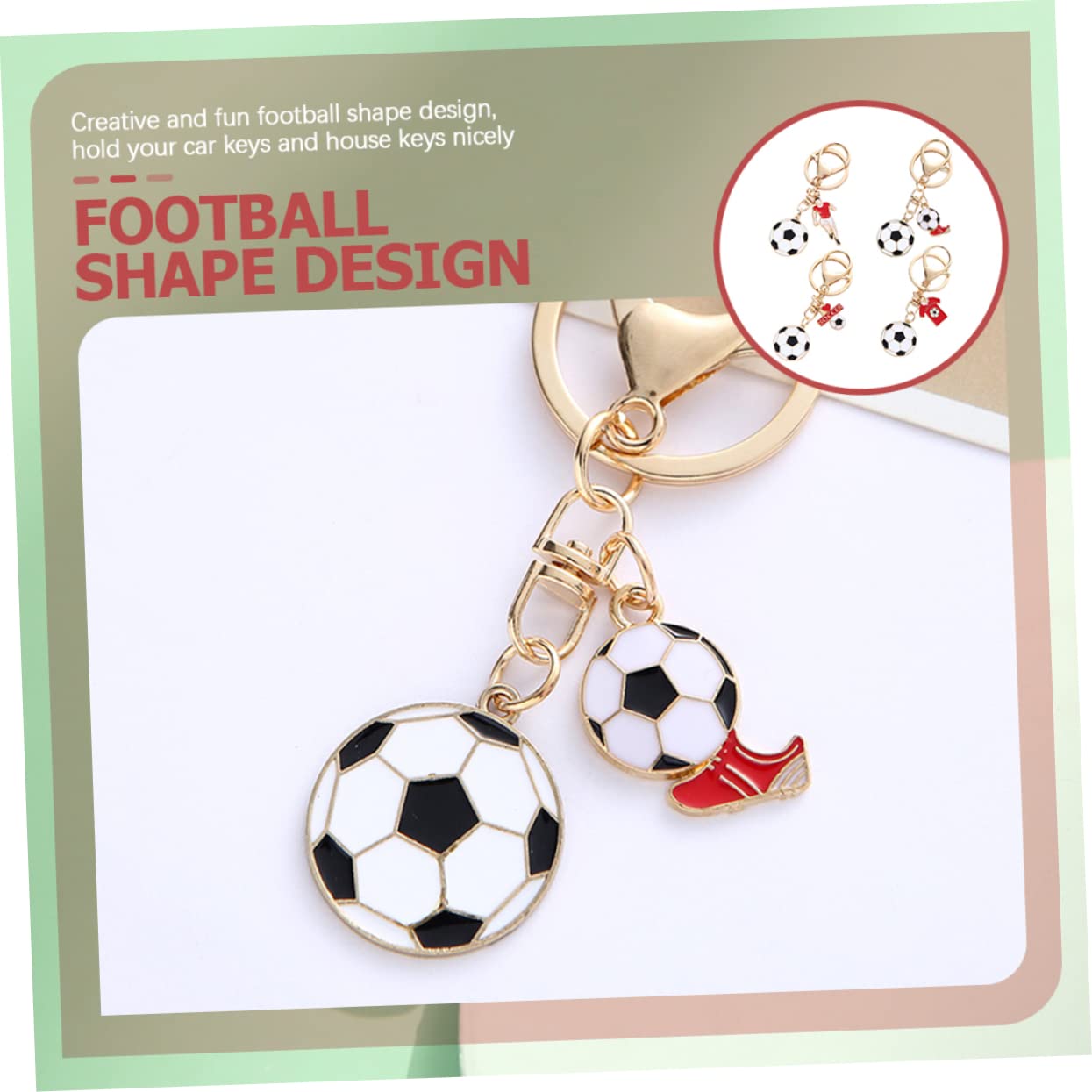 12 Pcs Football Keychain Set - Zinc Alloy Key Rings for Sports Fans & Gifts