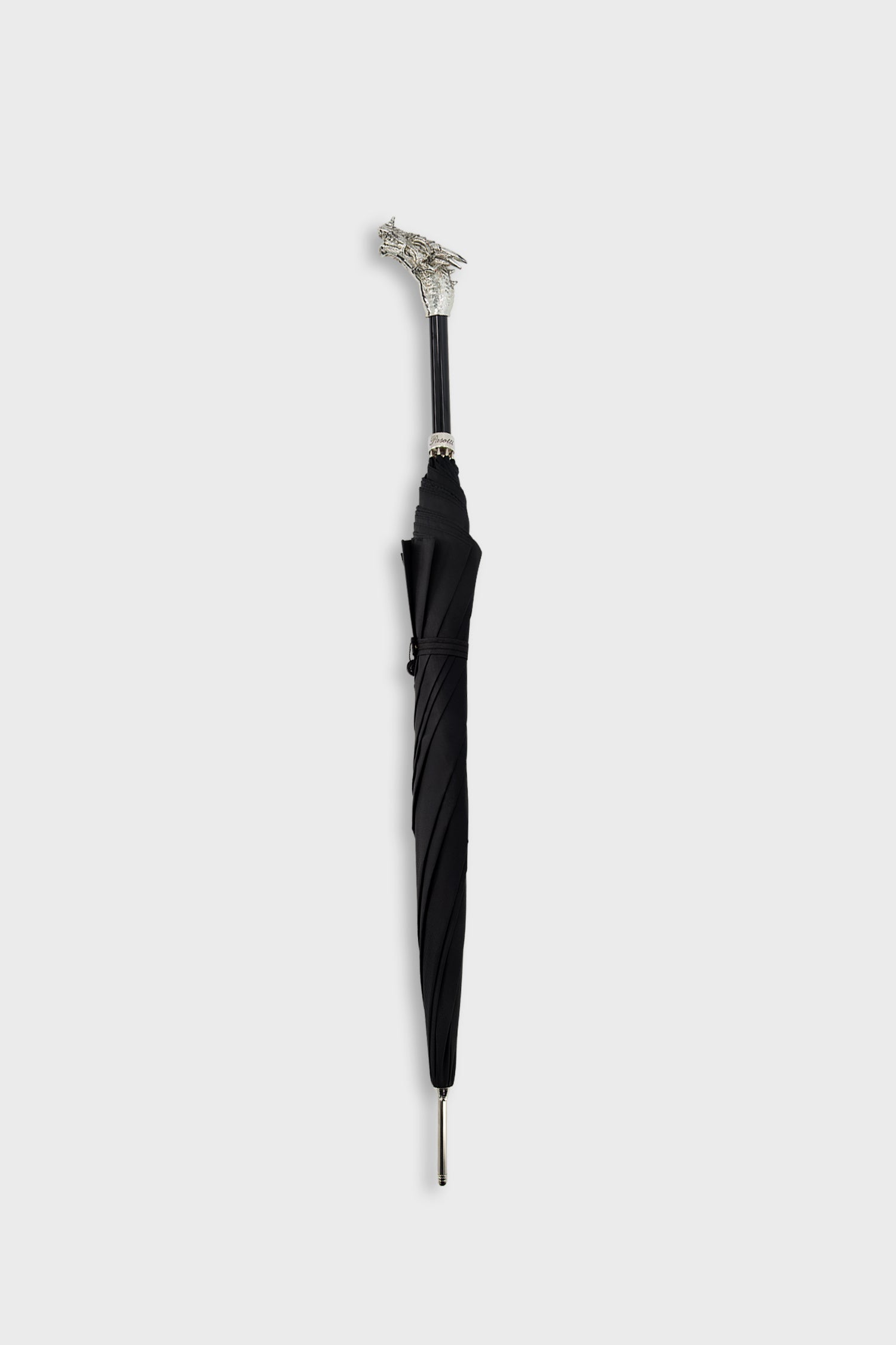 Pasotti Luxury Black & Silver Dragon Design Umbrella - Premium Windproof & Waterproof for Men & Women - Perfect for Fashion, Gifts & Outdoor Events