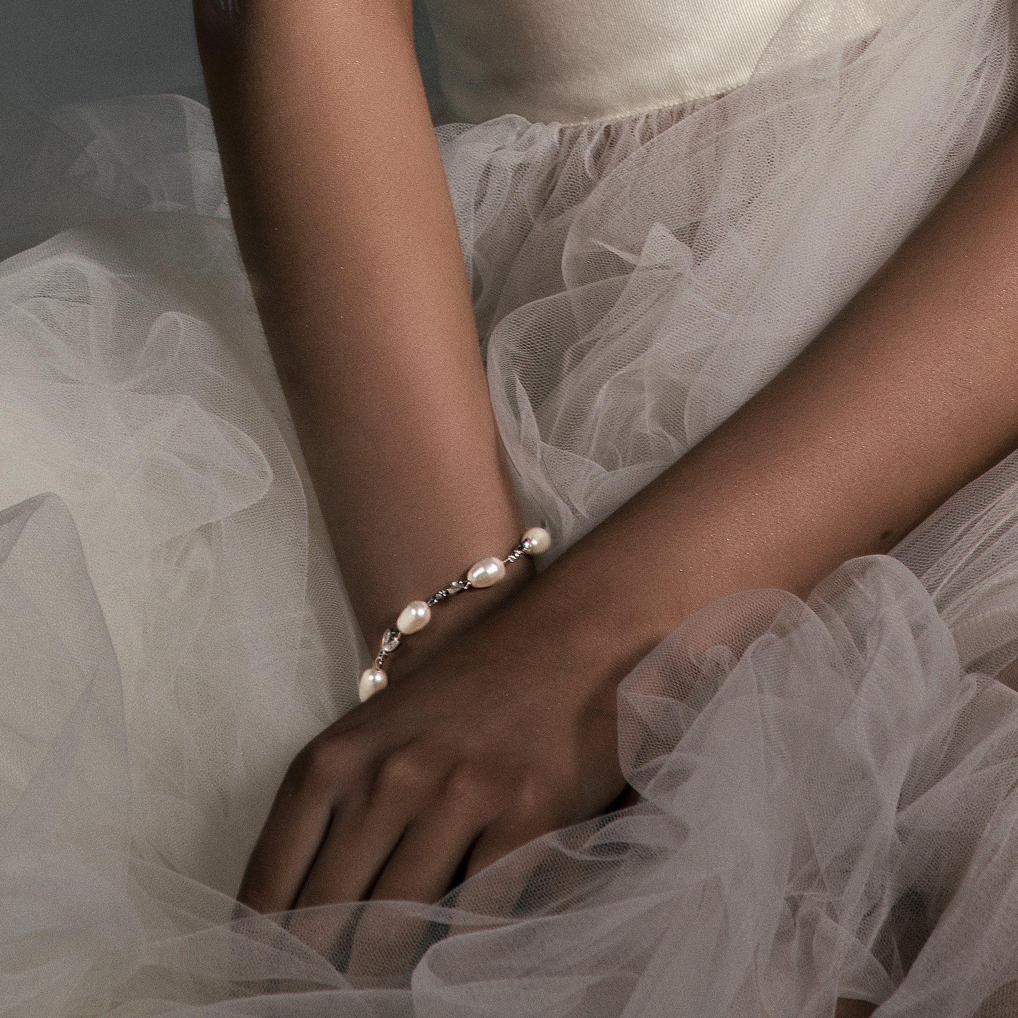 Elegant Silk Pearl Bridal Bracelet by Stephanie Browne – Perfect for Weddings, Prom & Special Occasions