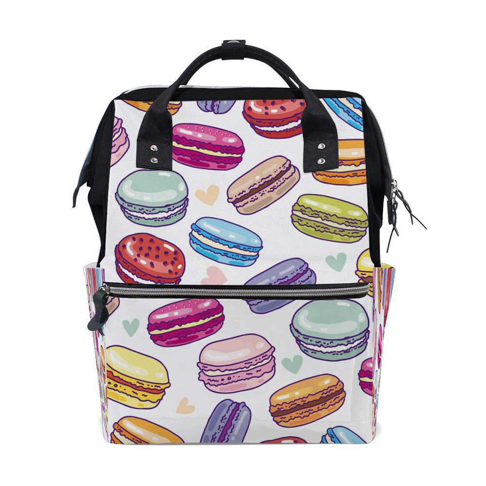 Stylish Macaron Seamless Decor Backpack for School, College & Travel - Durable Unisex Shoulder Bag for Men & Women - Perfect for Daily Commute, Campus Life & Weekend Getaways