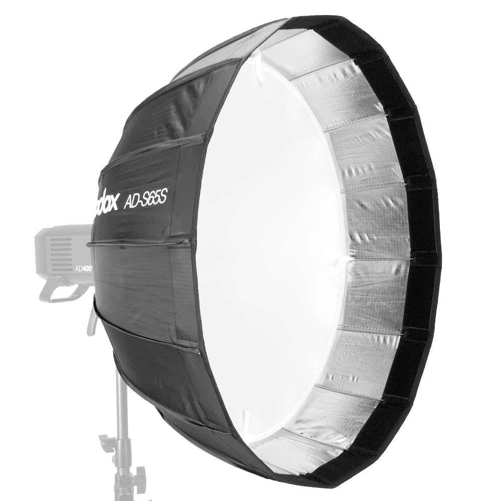 Godox AD S65S 65cm Portable Parabolic Softbox with Silver Interior - Perfect for Studio Photography, Portrait Lighting & On-Location Shoots