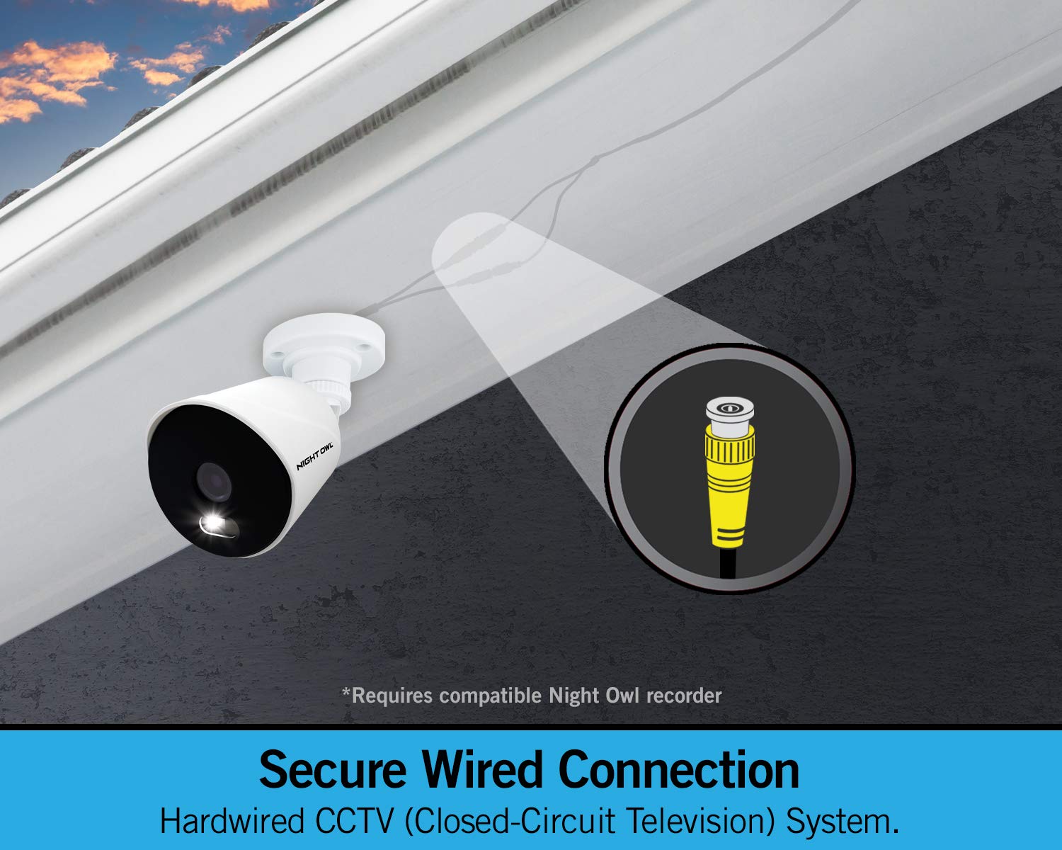 Night Owl 1080p HD Wired Indoor/Outdoor Security Cameras with Motion-Activated Spotlights, 100ft Night Vision & Wide Viewing Angle (2-Pack) - Ideal for Home Surveillance, Business Monitoring & Property Protection