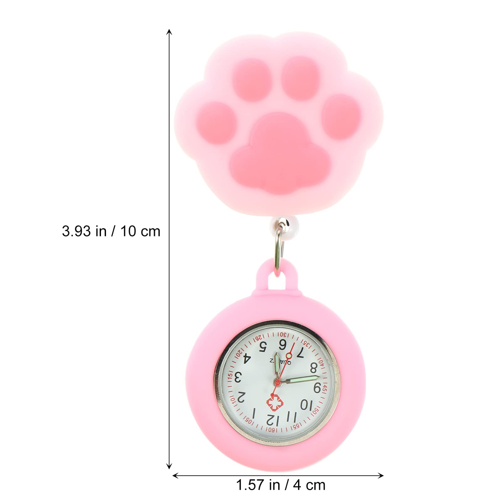 Hemobllo Nurse Watch - Clip On Retractable Fob Watch with Cute Cat Paw Design for Medical Professionals | Perfect for Nurses, Doctors & Healthcare Workers During Shifts & Patient Care