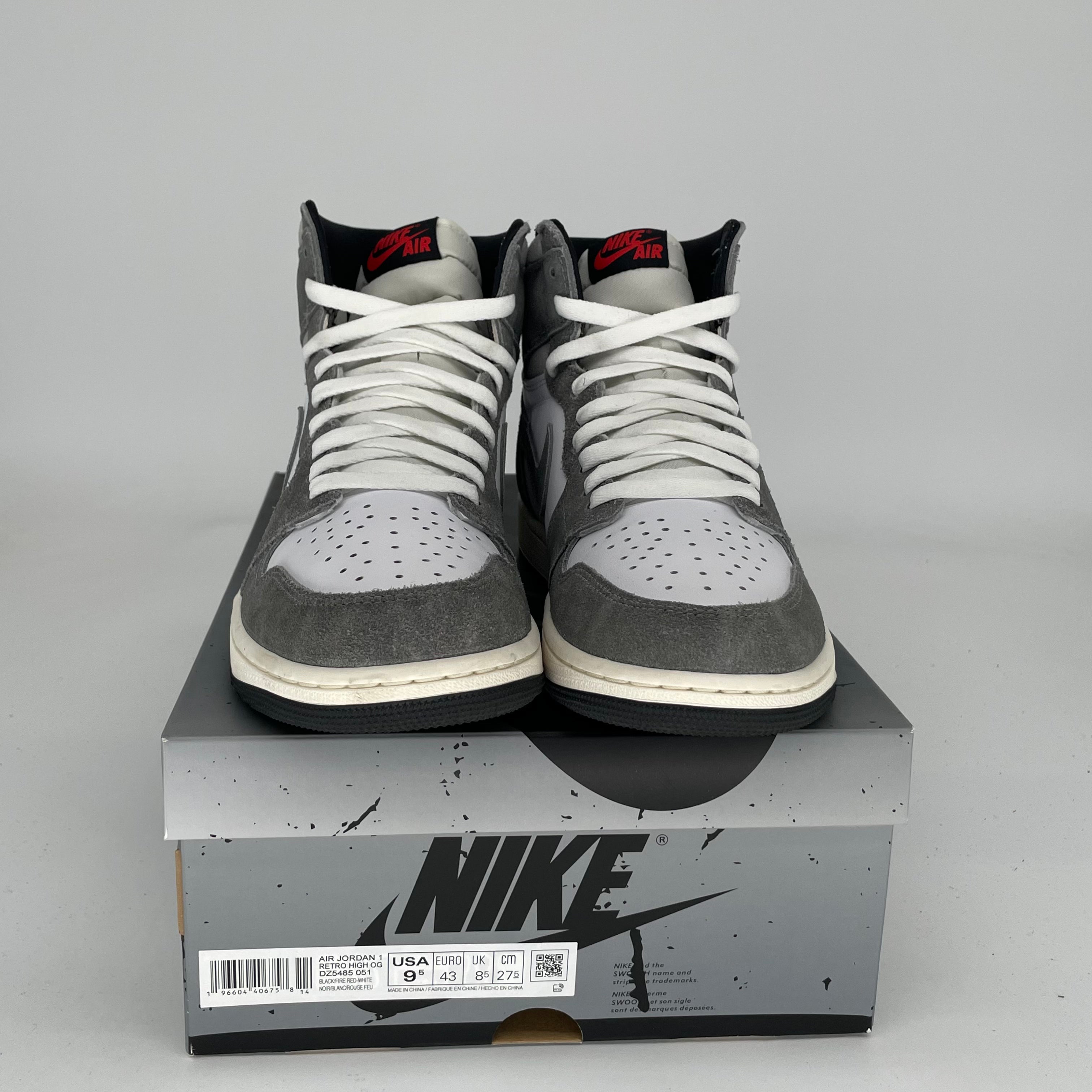 Air Jordan 1 Washed Black Men's Sneakers Size 9.5 - DZ5485-051 | Retro Basketball Shoes for Streetwear & Casual Outfits