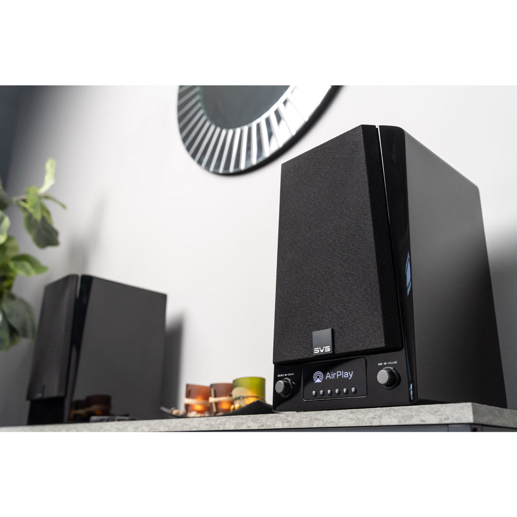 Prime Wireless Pro Powered Speaker Pair - Piano Gloss Black - Premium Bluetooth Speakers for Home Theater, Parties & Outdoor Events - High-Quality Audio System with Deep Bass & Crystal Clear Sound