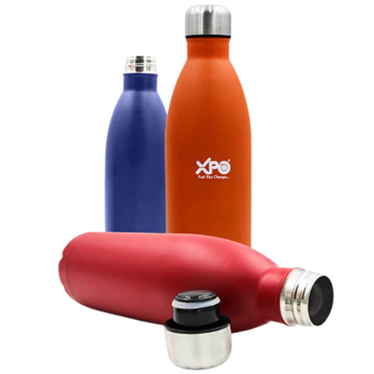 Premium XPO Stainless Steel Vacuum Insulated Water Bottle - 16oz, Leakproof, BPA-Free, Scratch Resistant - Keeps Drinks Hot/Cold 24 Hours - Perfect for Hiking, Gym & Office - Blue